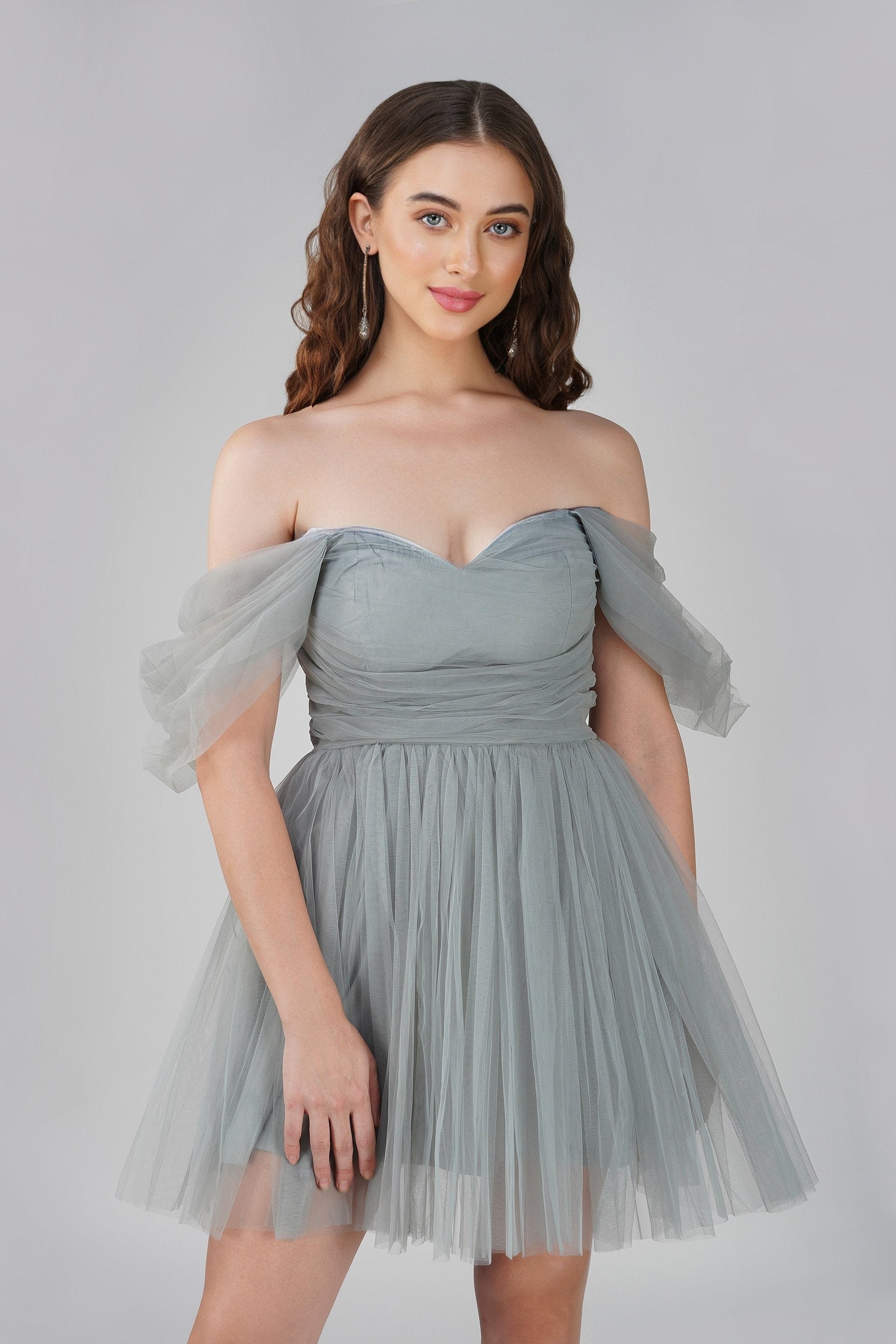 Sydney Dusty Blue Tulle Mini Dress UK8 / Dusty Blue Sydney Dusty Blue Tulle Mini Dress UK8 / Dusty Blue