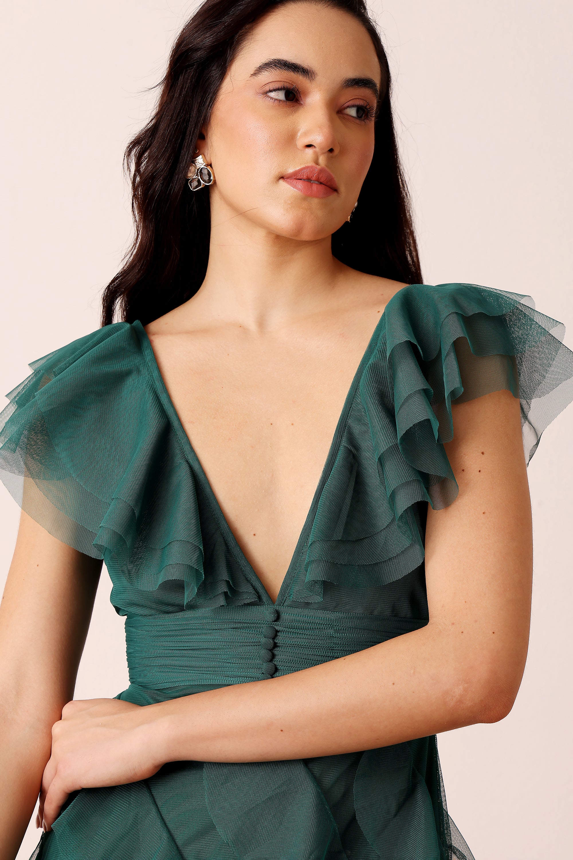 Carpathia Maxi Dress in Emerald Green