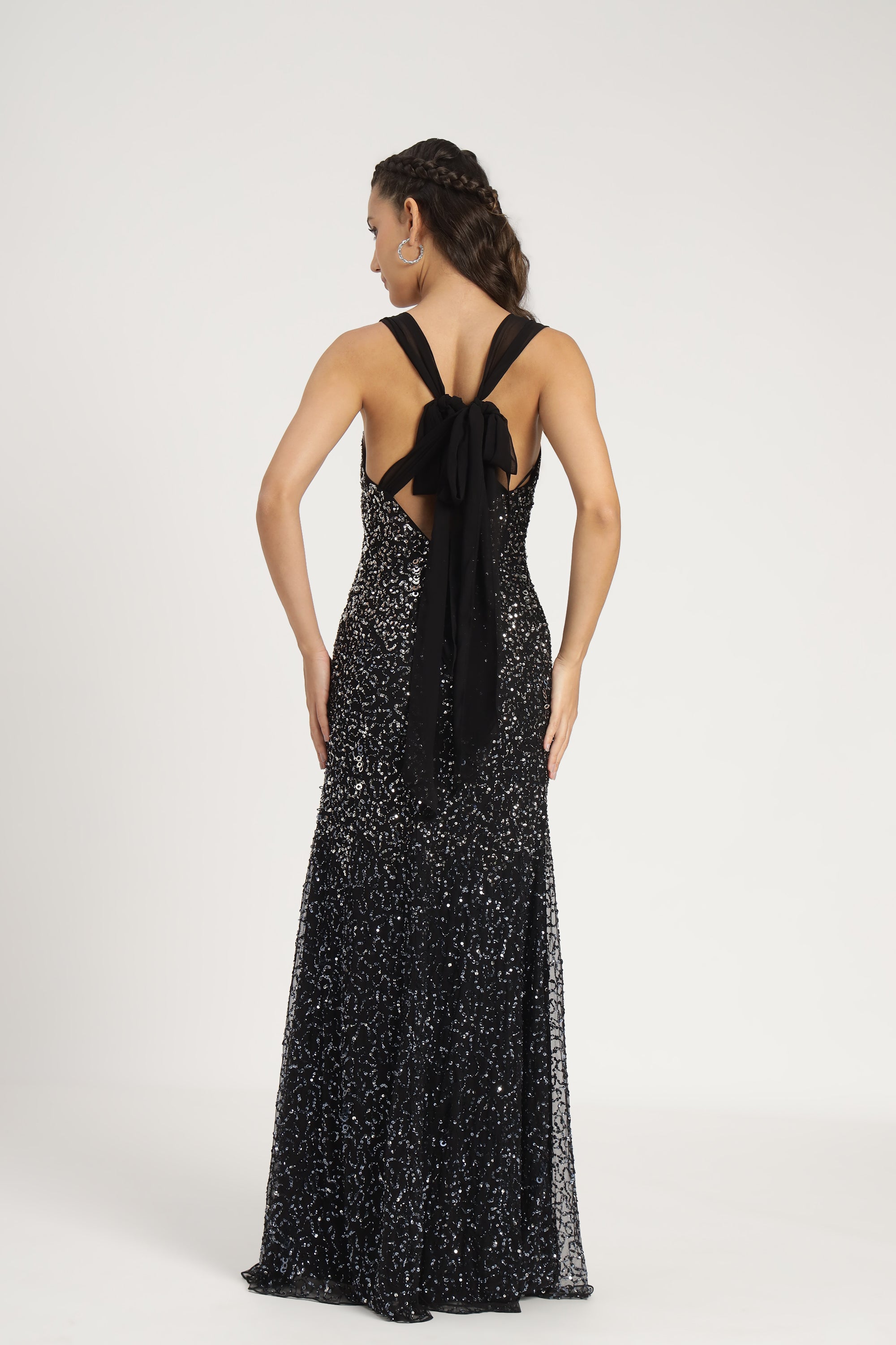 Dream Embellished Maxi Dress in Black