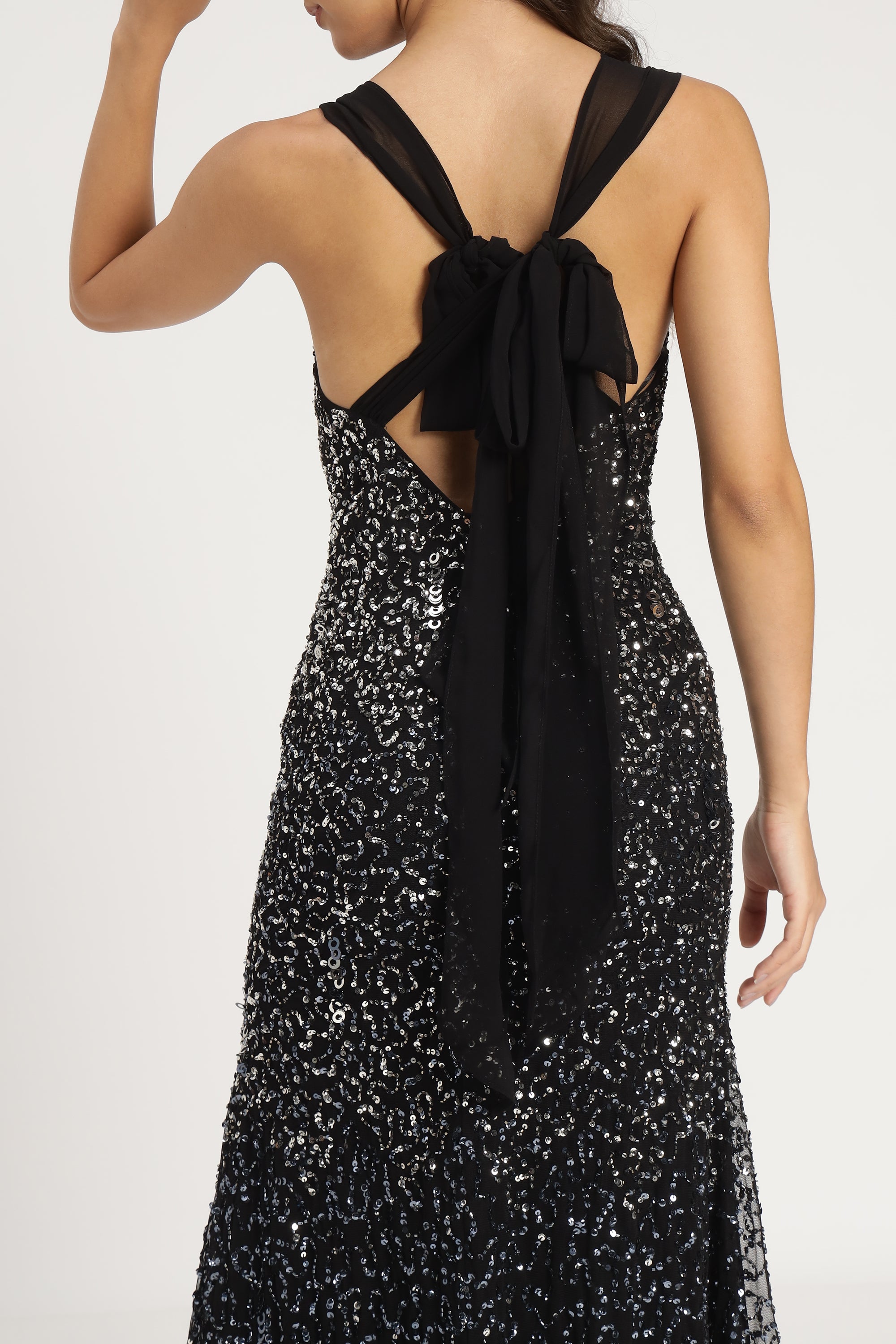 Dream Embellished Maxi Dress in Black