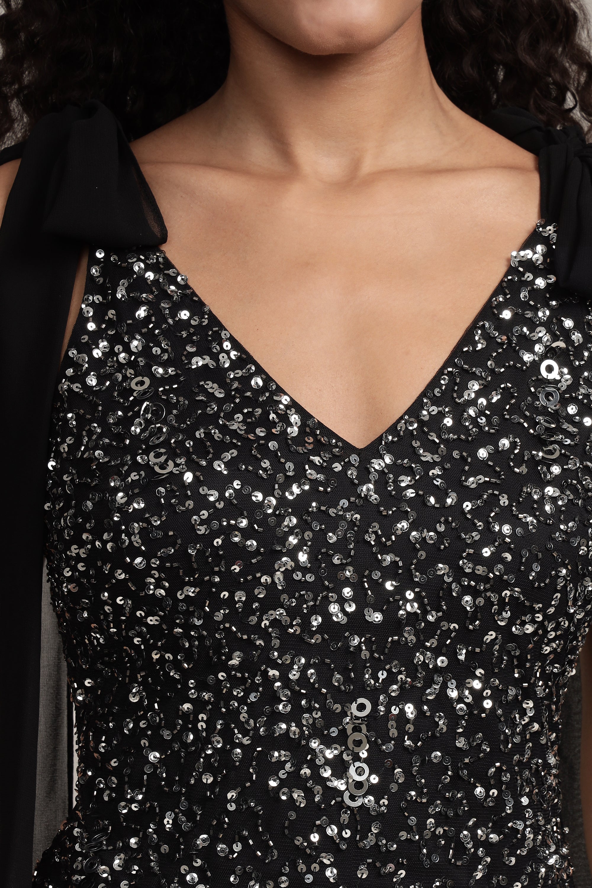 Dream Embellished Maxi Dress in Black