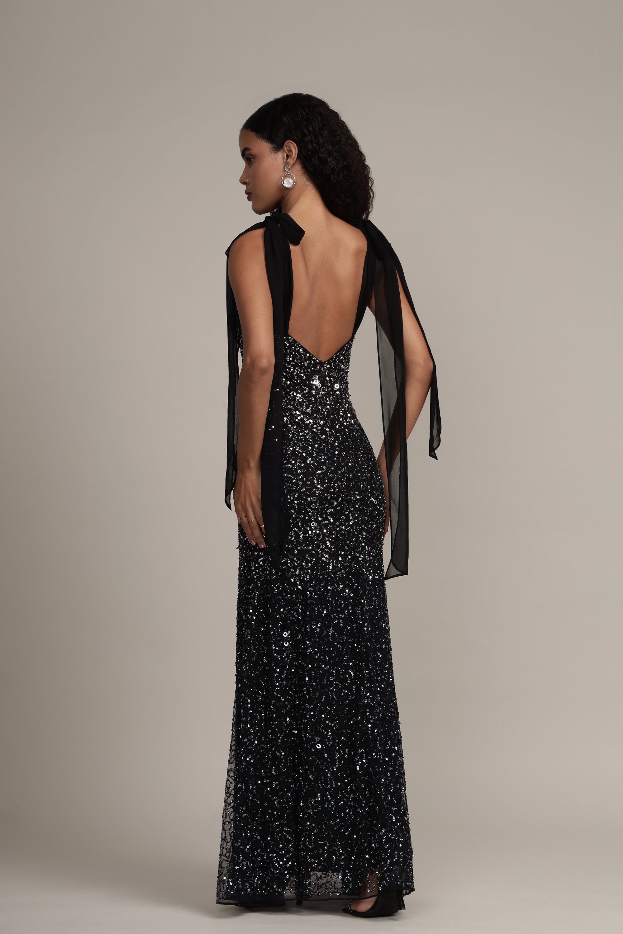 Dream Embellished Maxi Dress in Black
