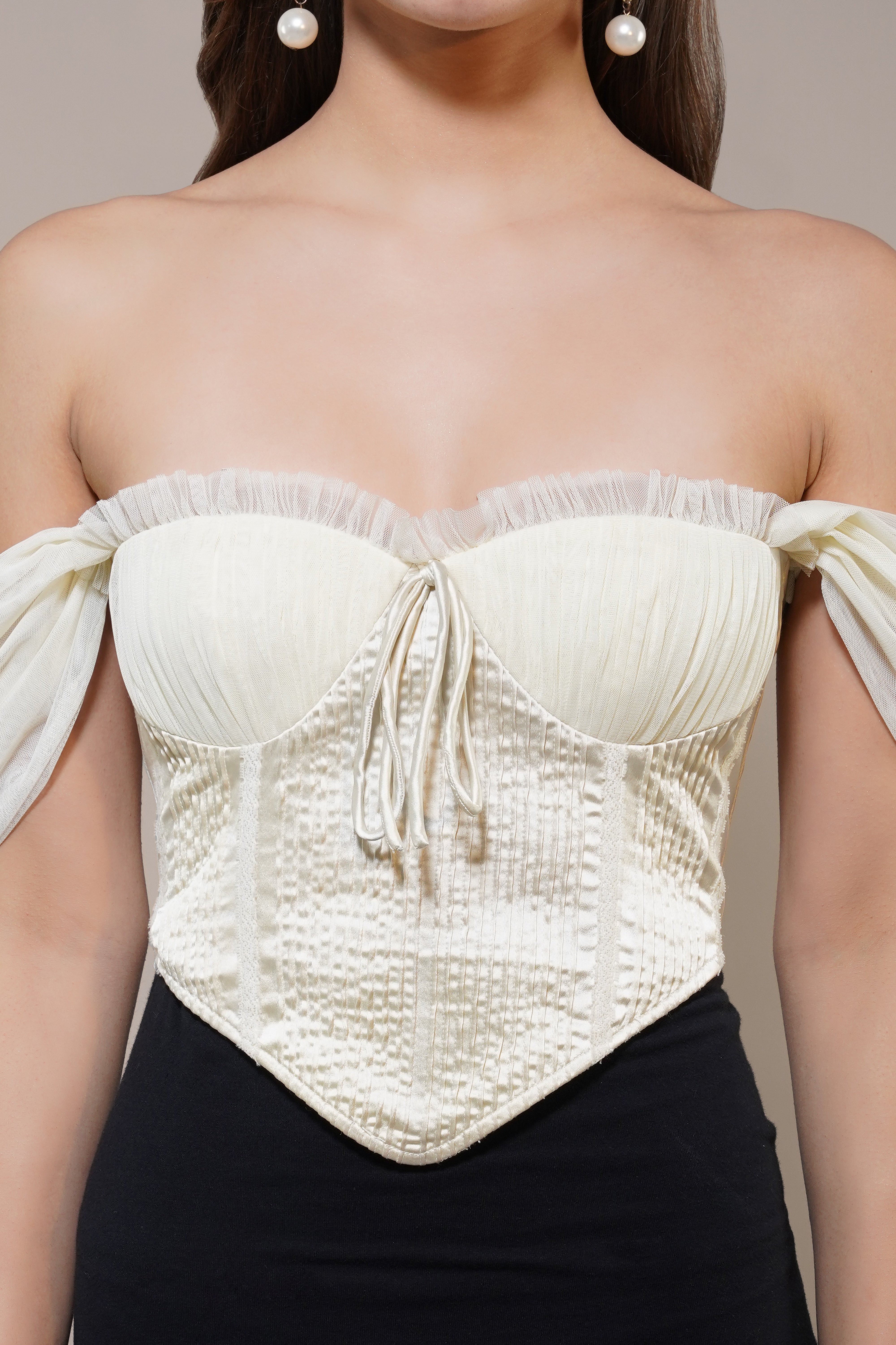 Emerie Corset Top in Ivory