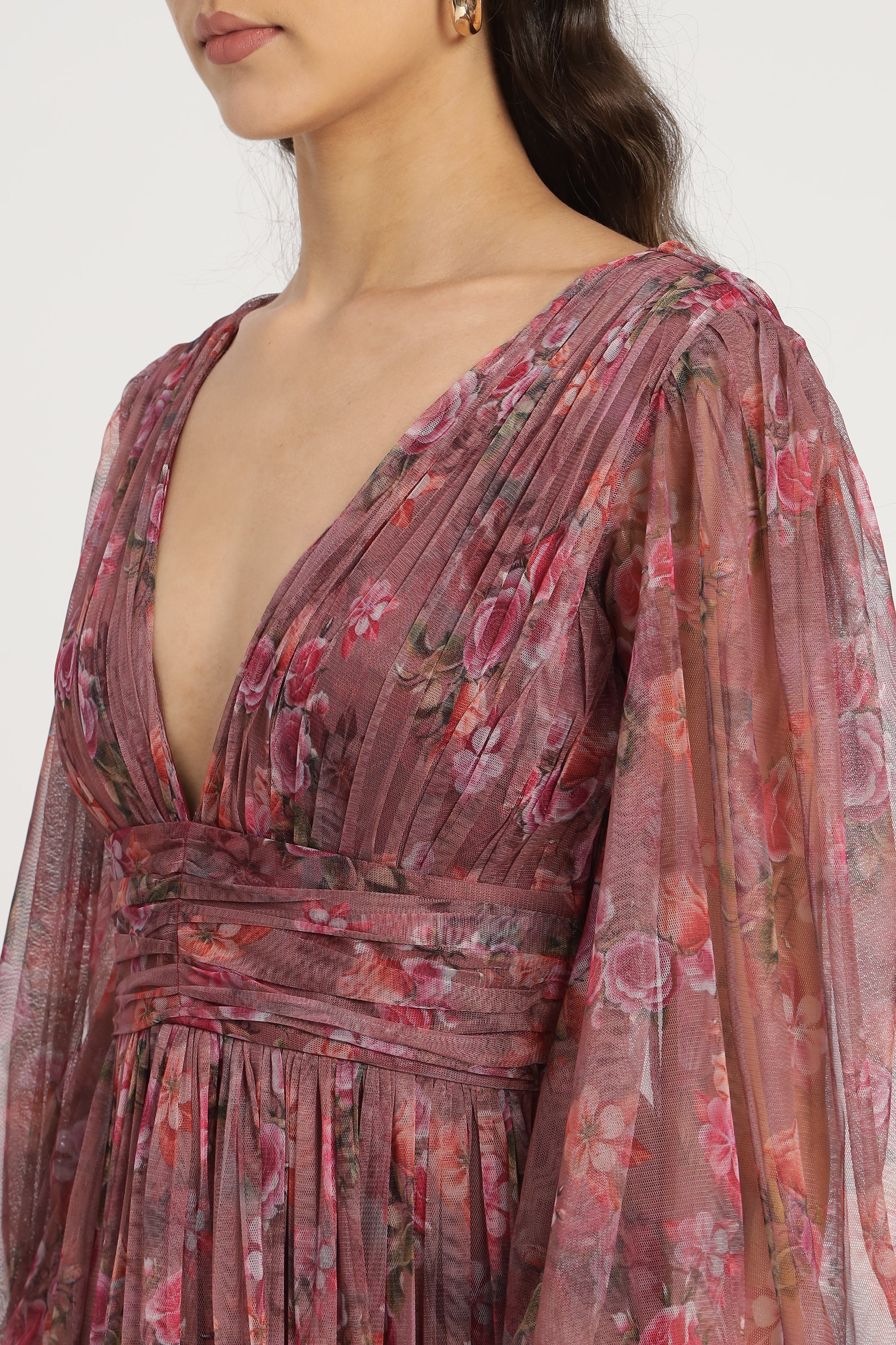 Lydia Maxi Dress in Purple Floral