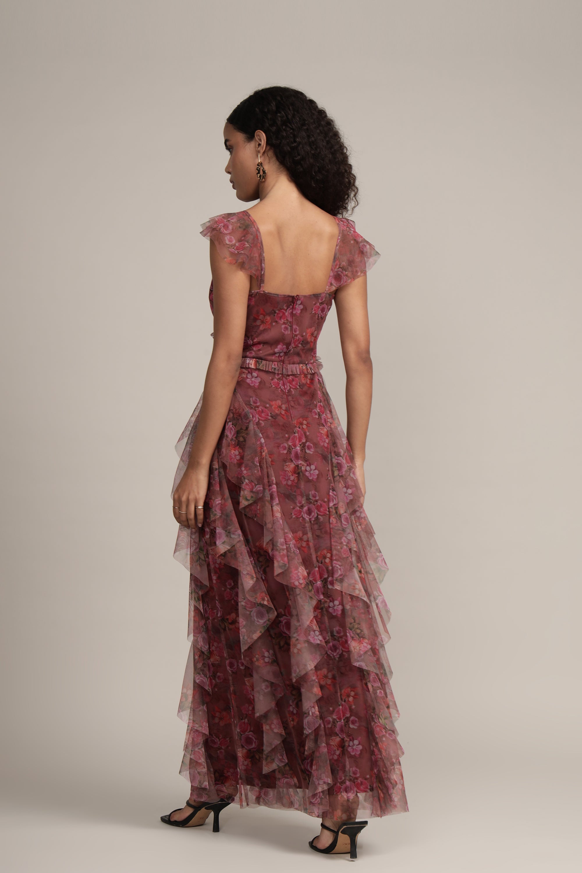 Malin Maxi Dress in Purple Floral