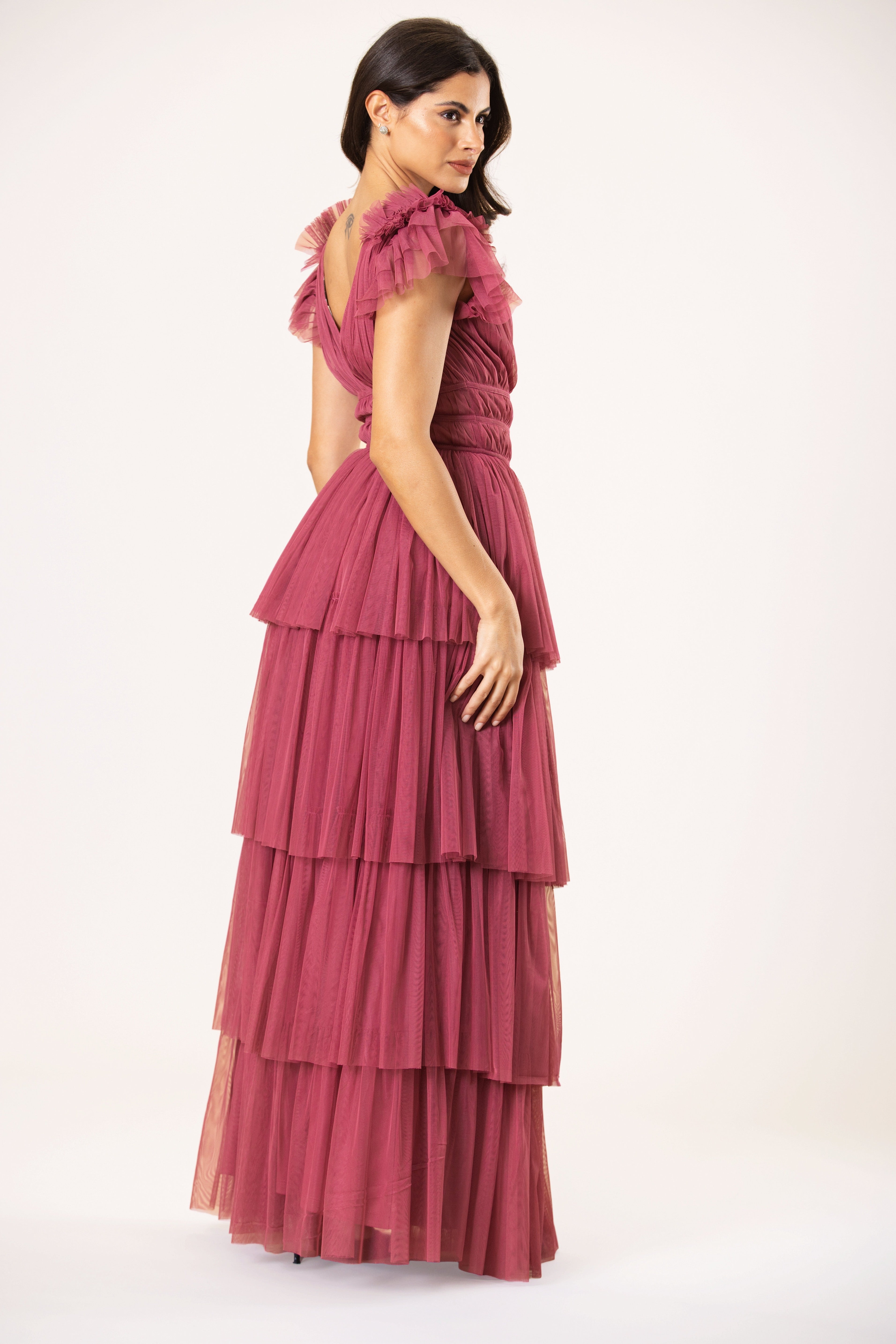 Naomi Tulle Maxi Dress in Orchid
