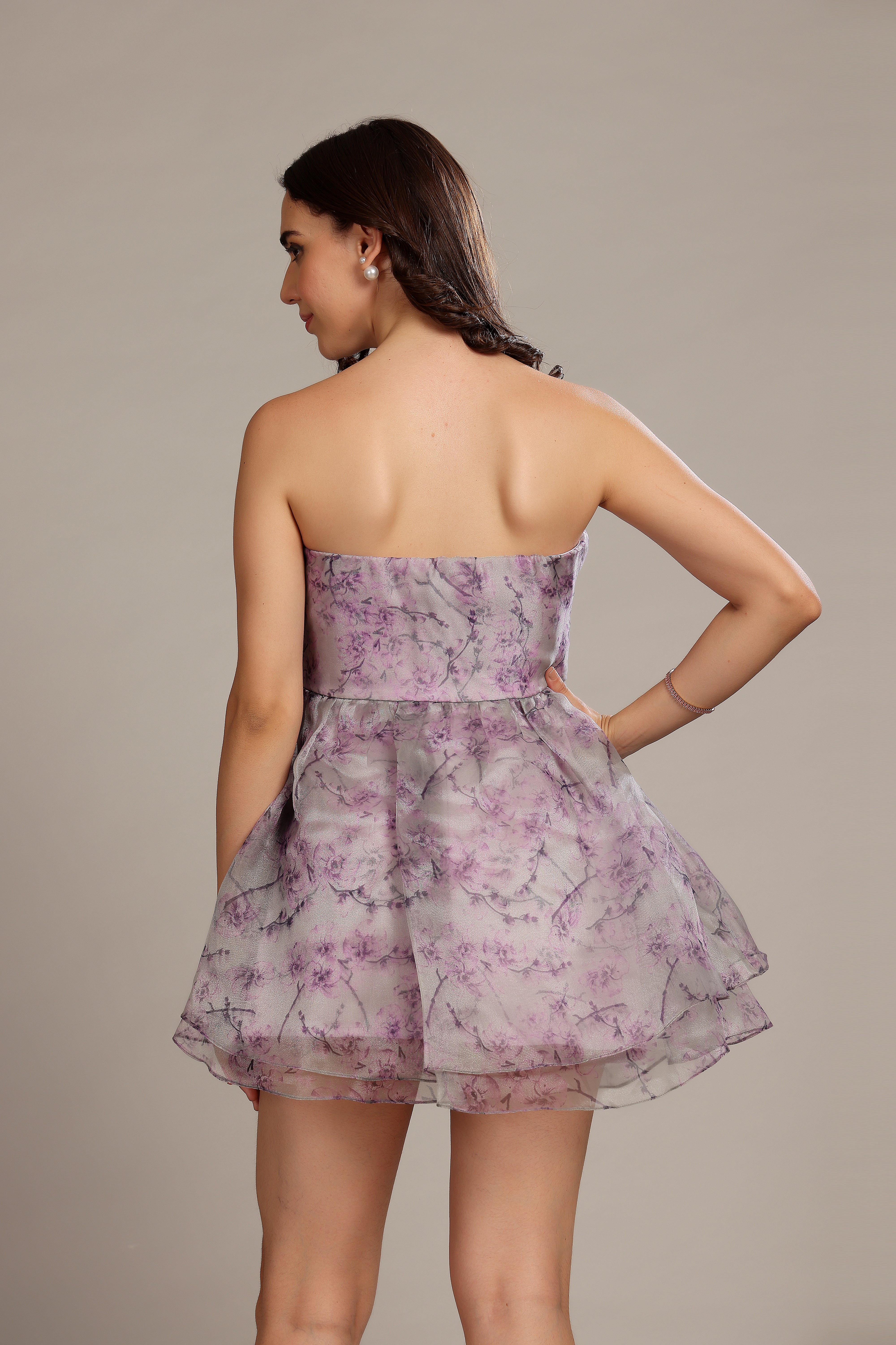 Nora Mini Dress in Lavender Lilac Floral