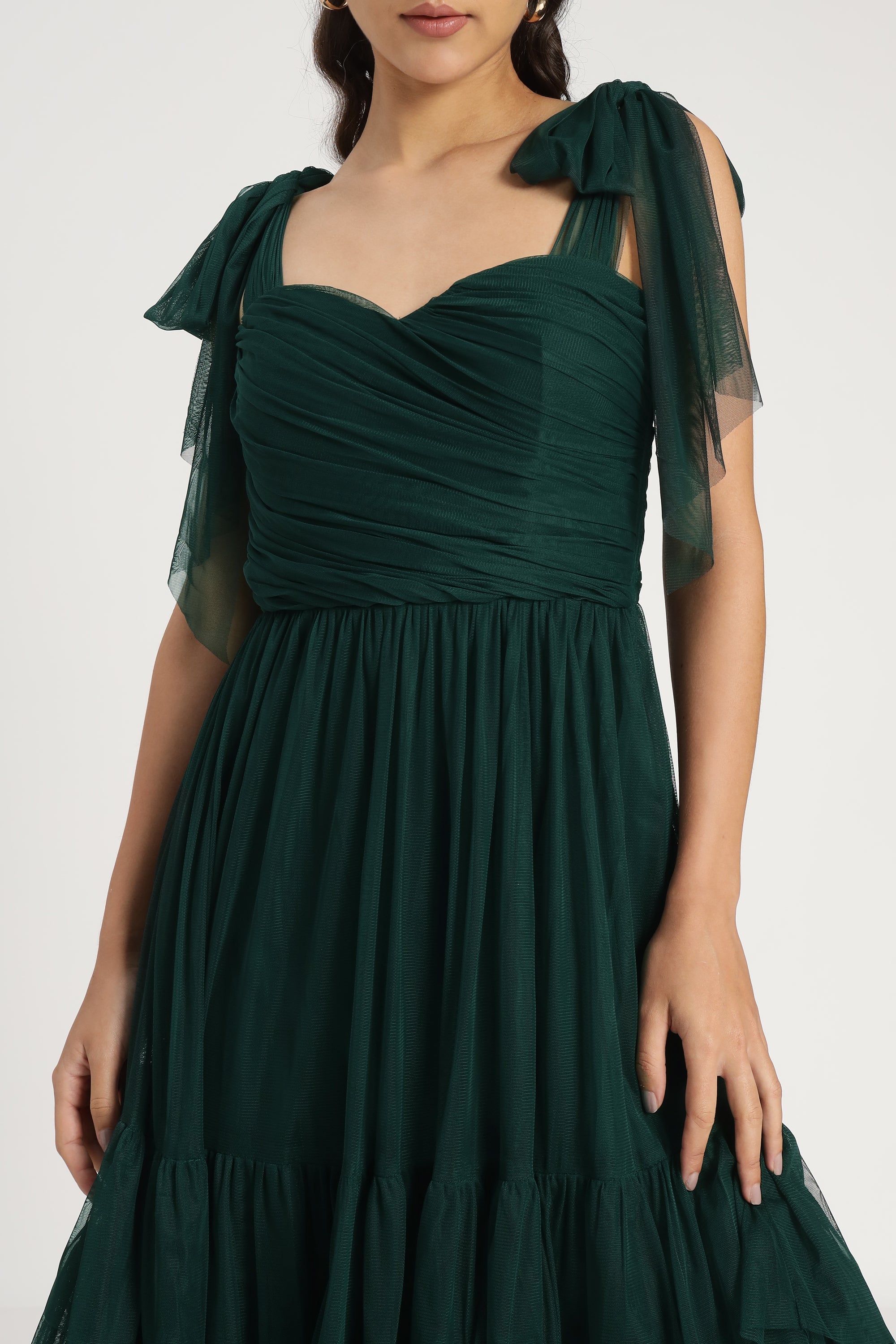 Ollie Midi Dress in Emerald Green