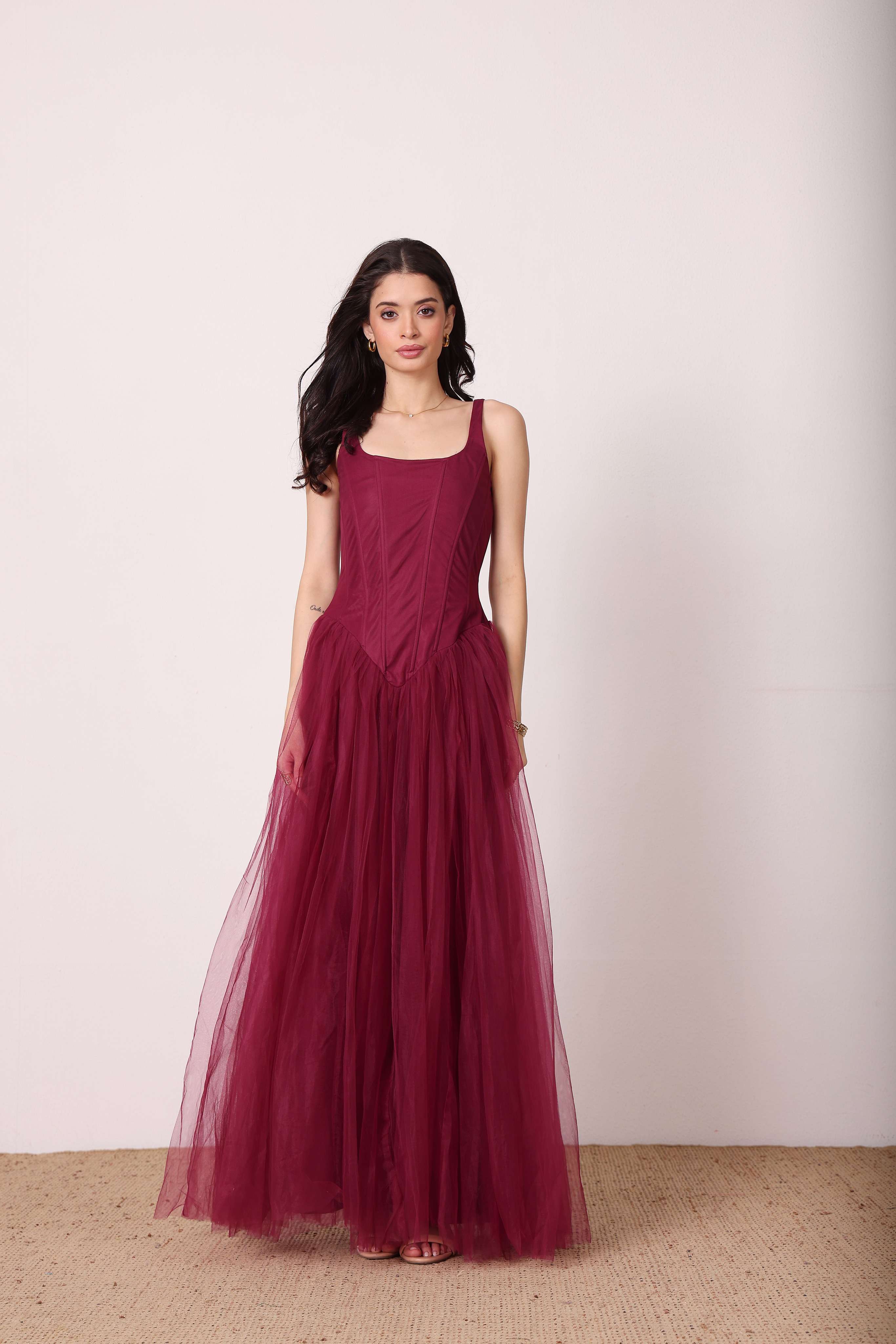 Quest Corset Maxi Dress in Fig