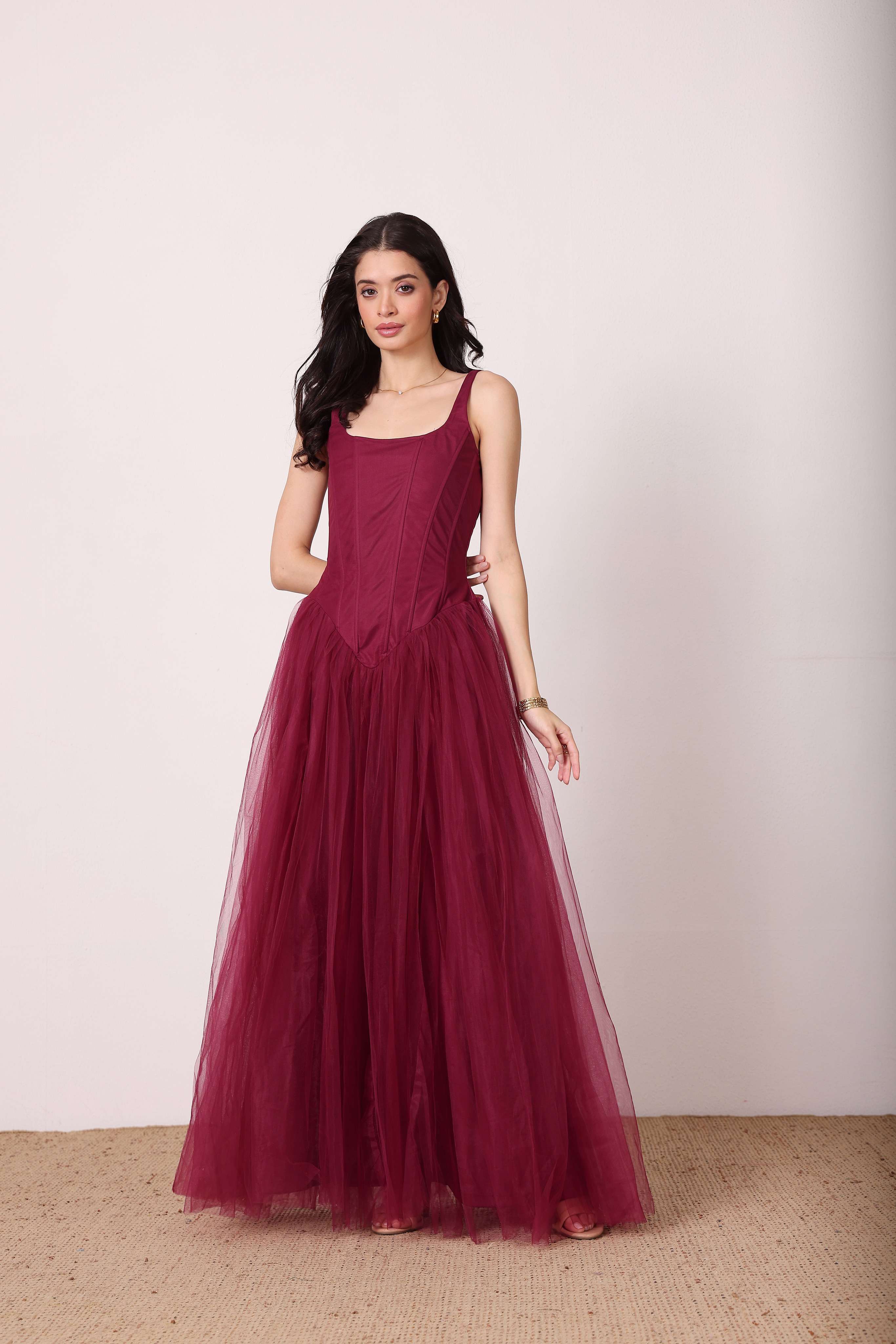 Quest Corset Maxi Dress in Fig