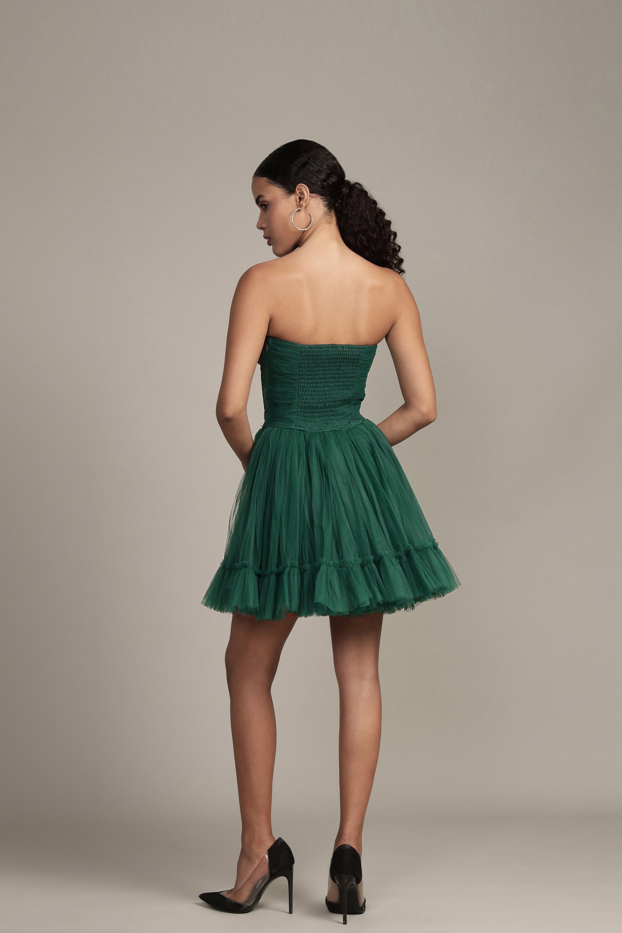 Lauren Green Tulle Mini Dress