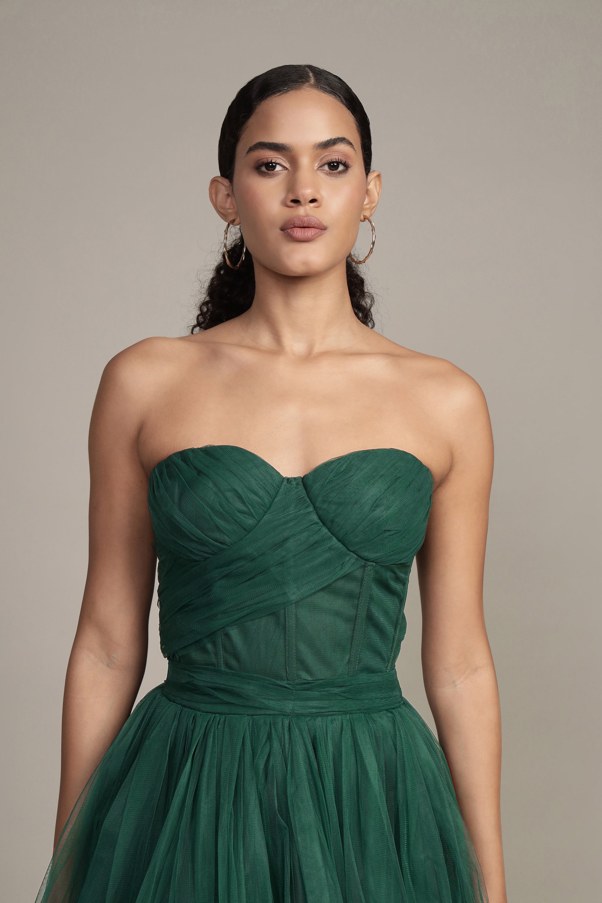 Lauren Green Tulle Mini Dress