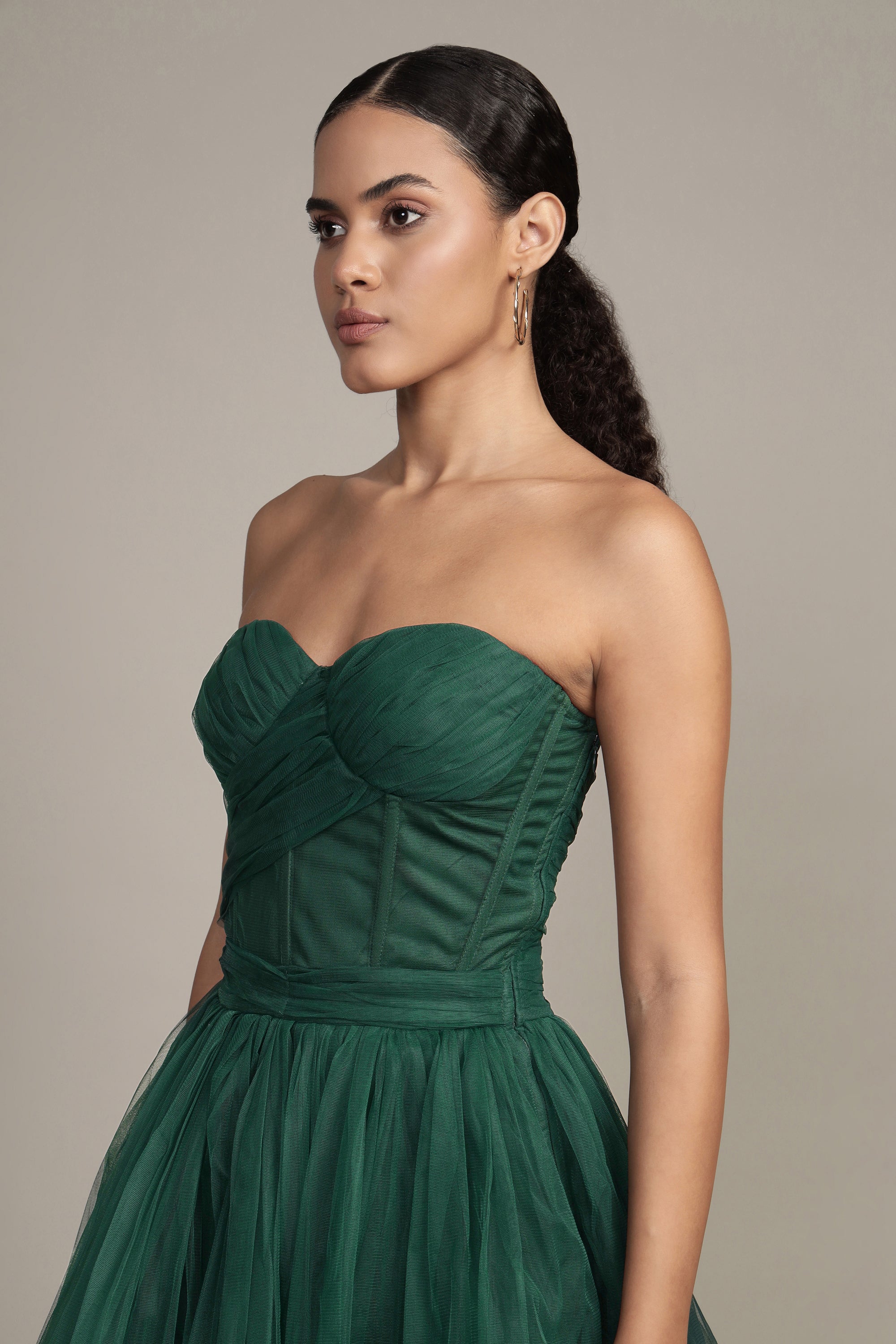 Lauren Green Tulle Mini Dress