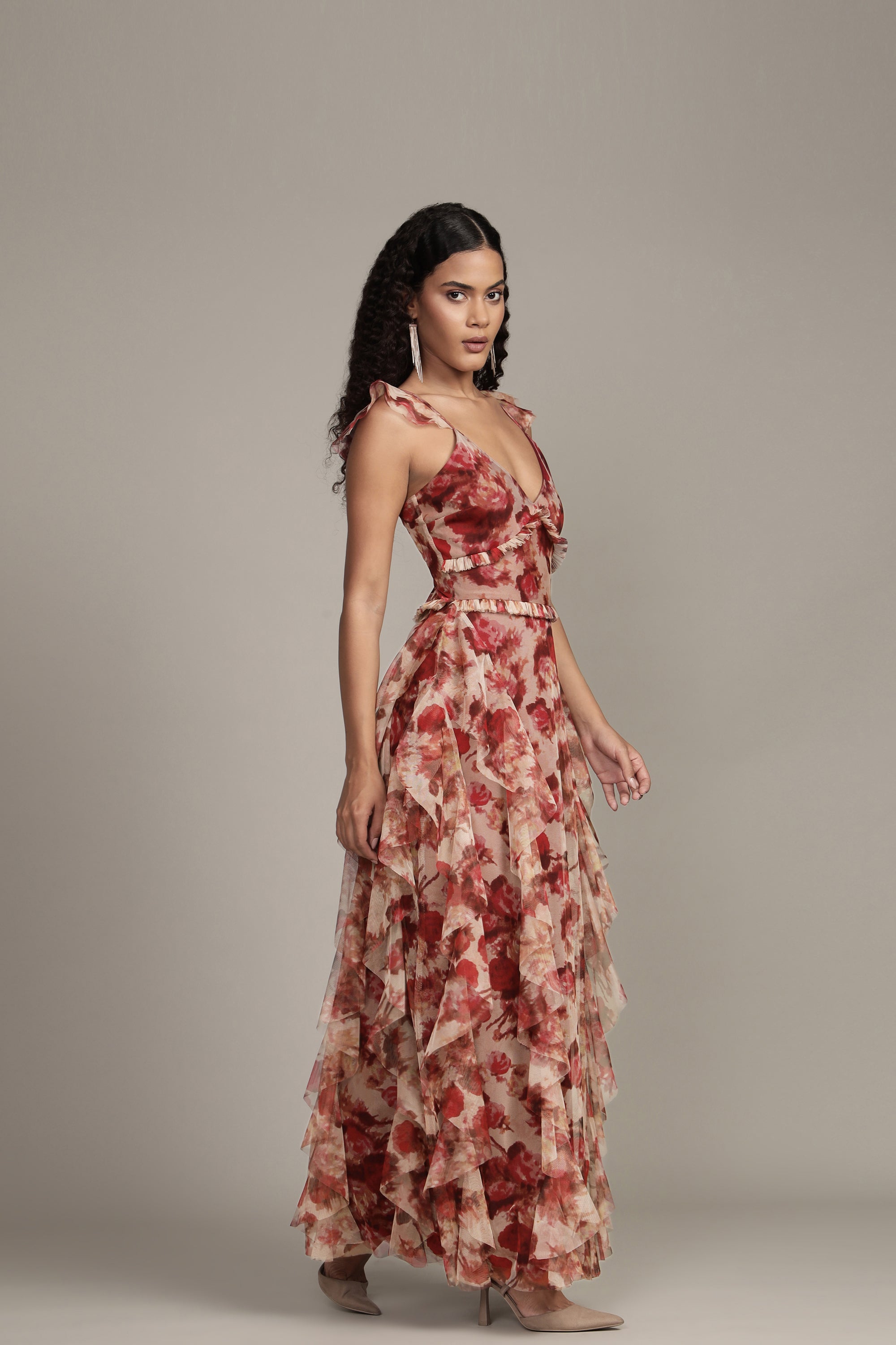 Malin Maxi Dress in Rose Floral