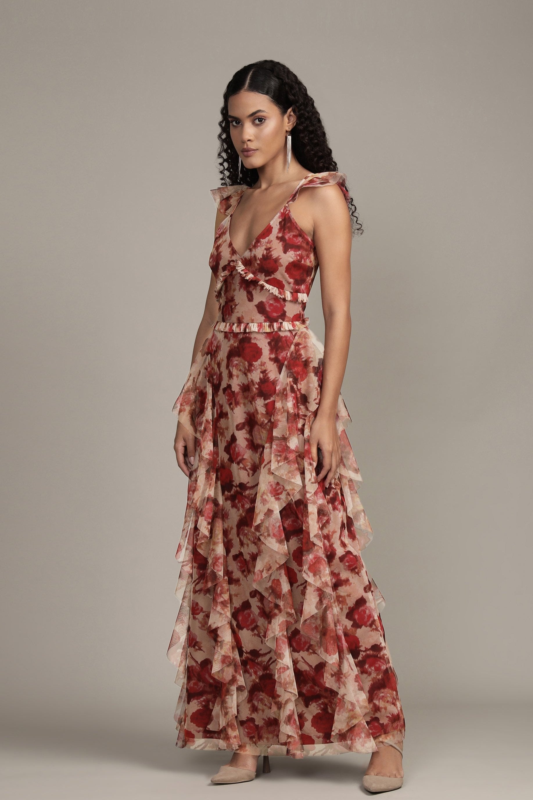 Malin Maxi Dress in Rose Floral