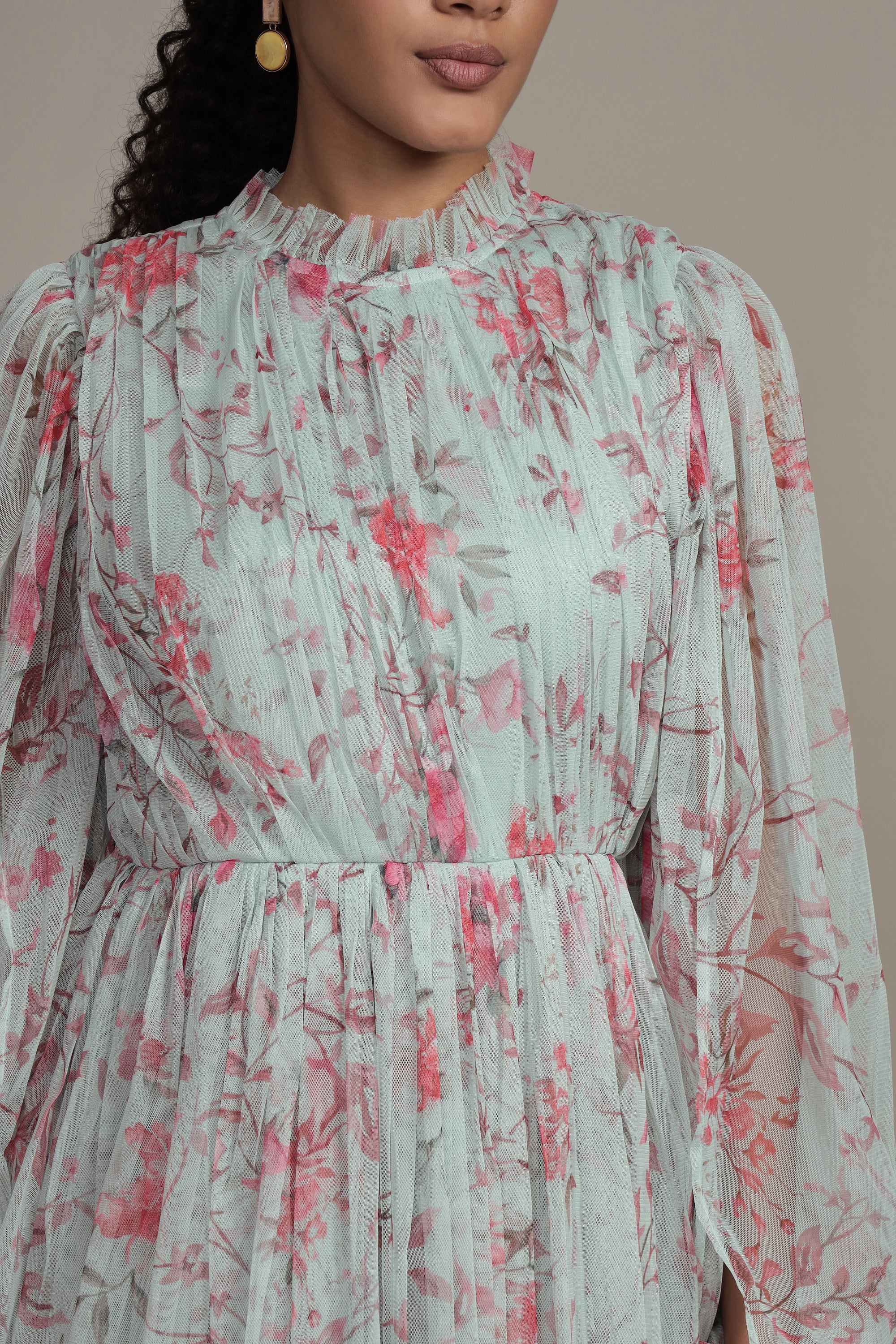 Randee Mini Dress in Sage Print