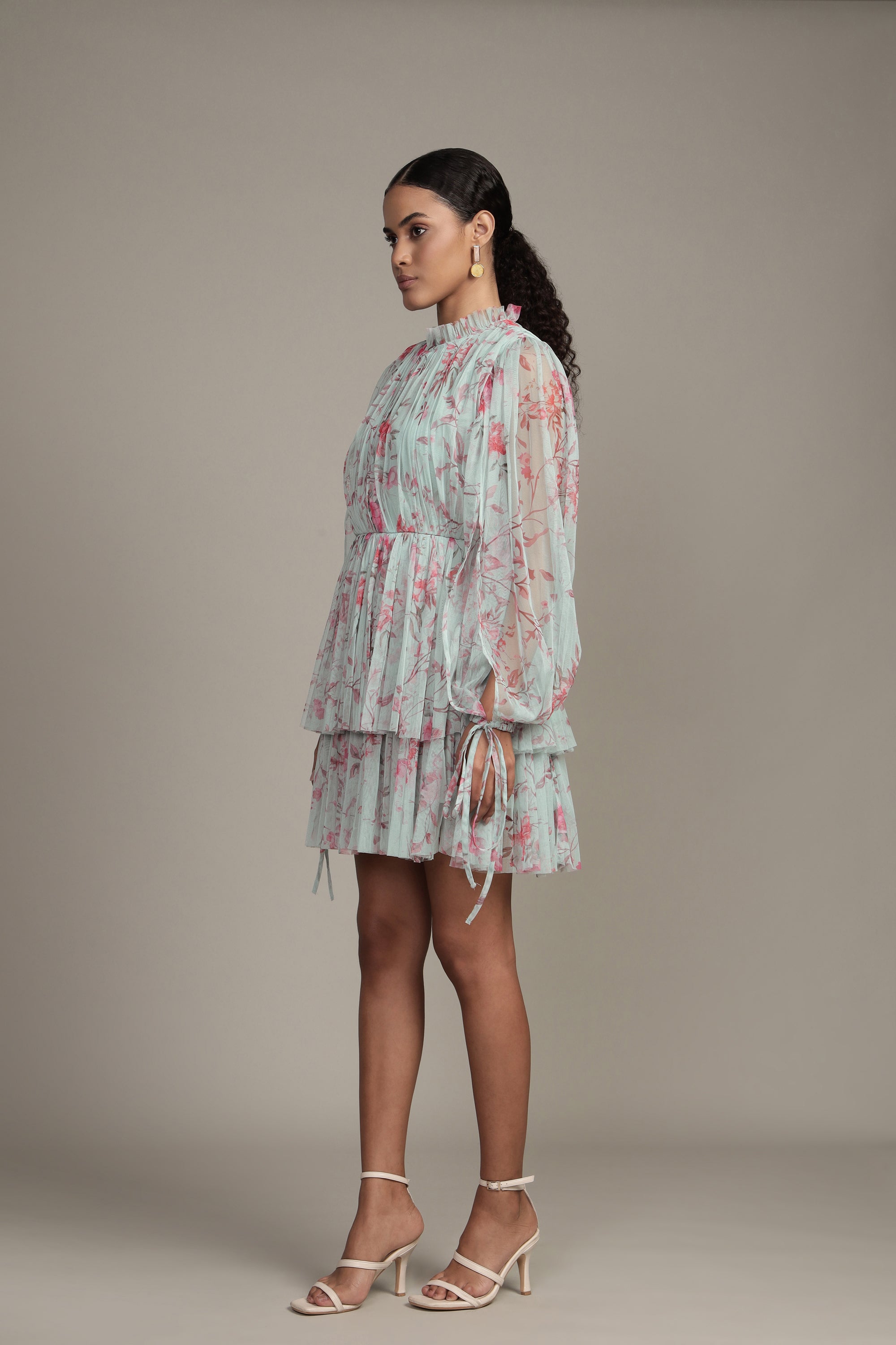 Randee Mini Dress in Sage Print