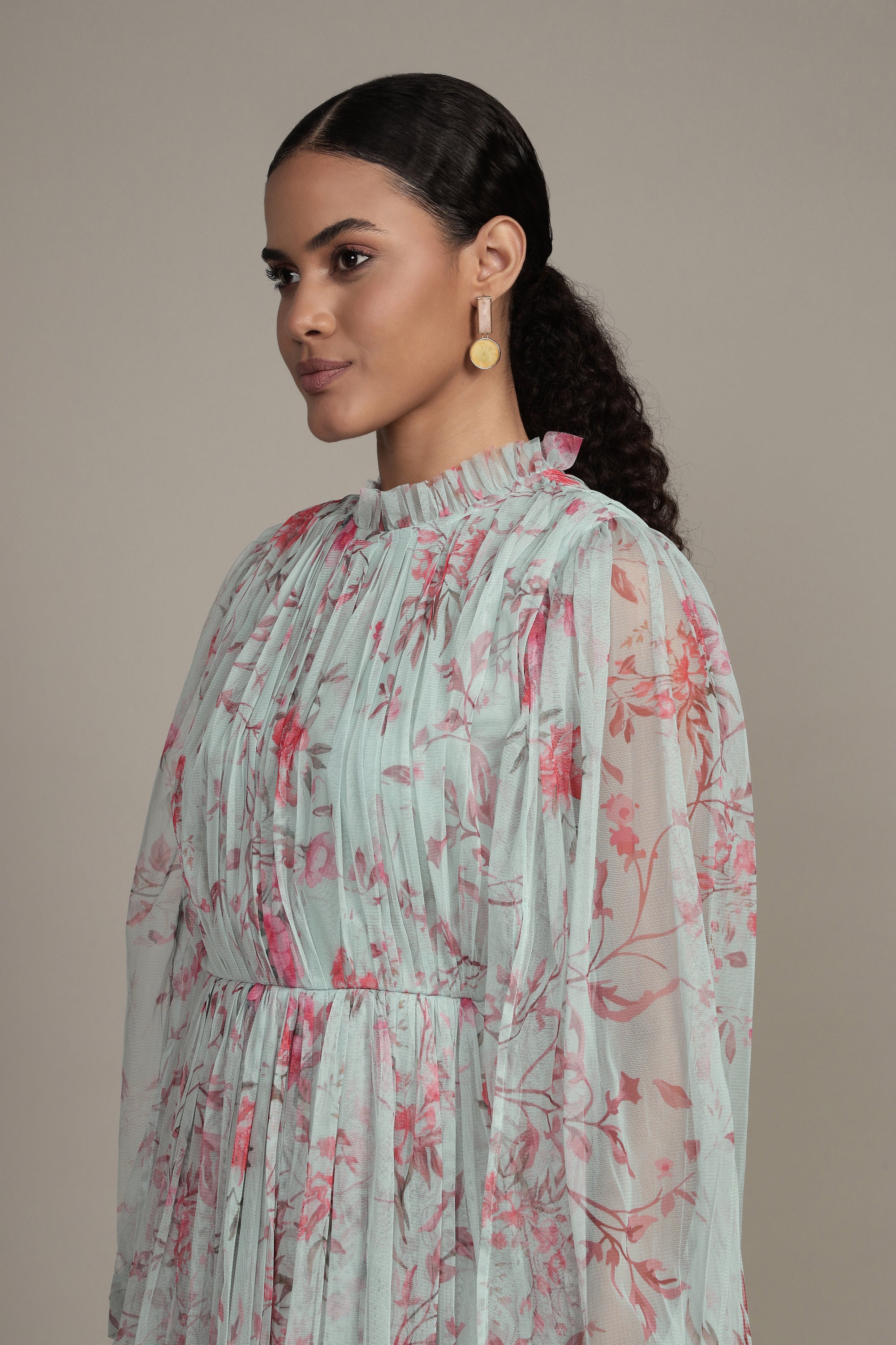 Randee Mini Dress in Sage Print