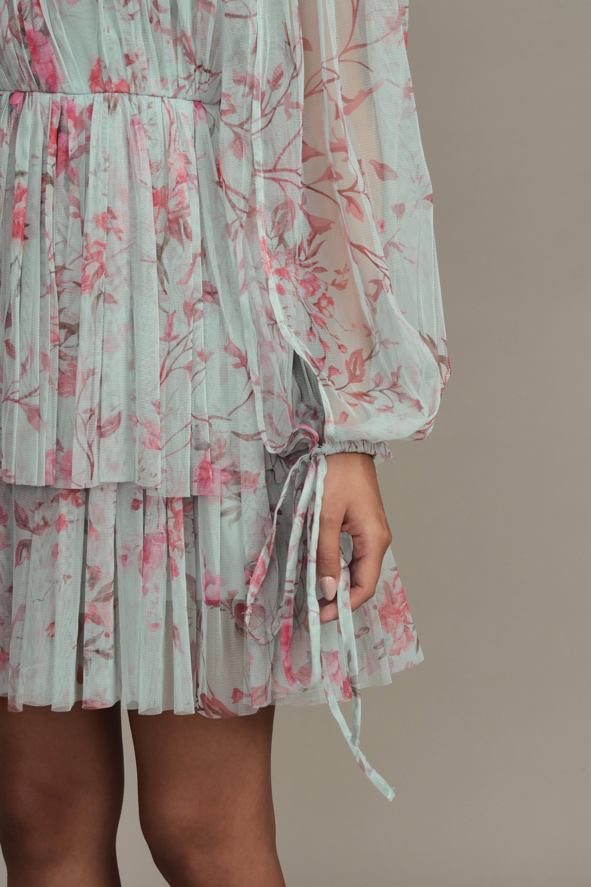 Randee Mini Dress in Sage Print