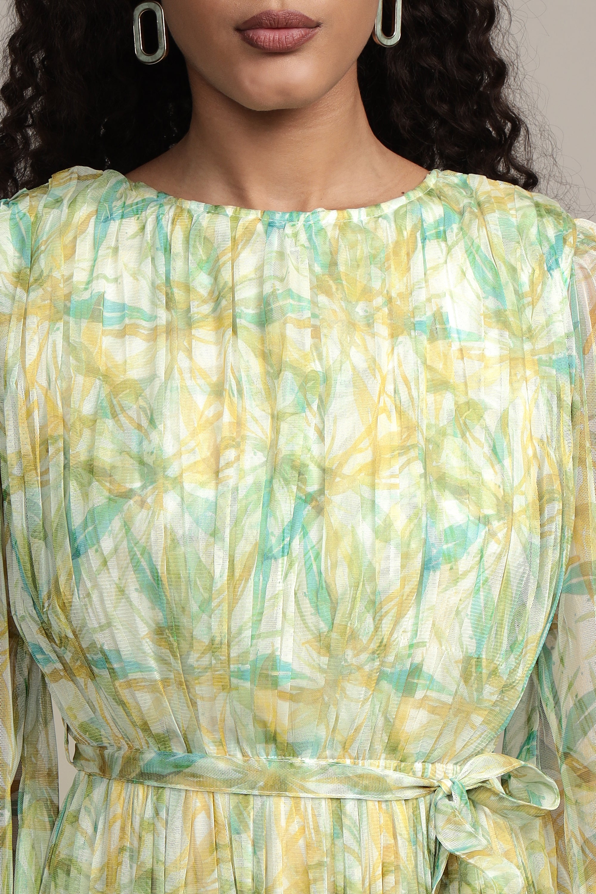 Rebecca Maxi Dress in Green Floral