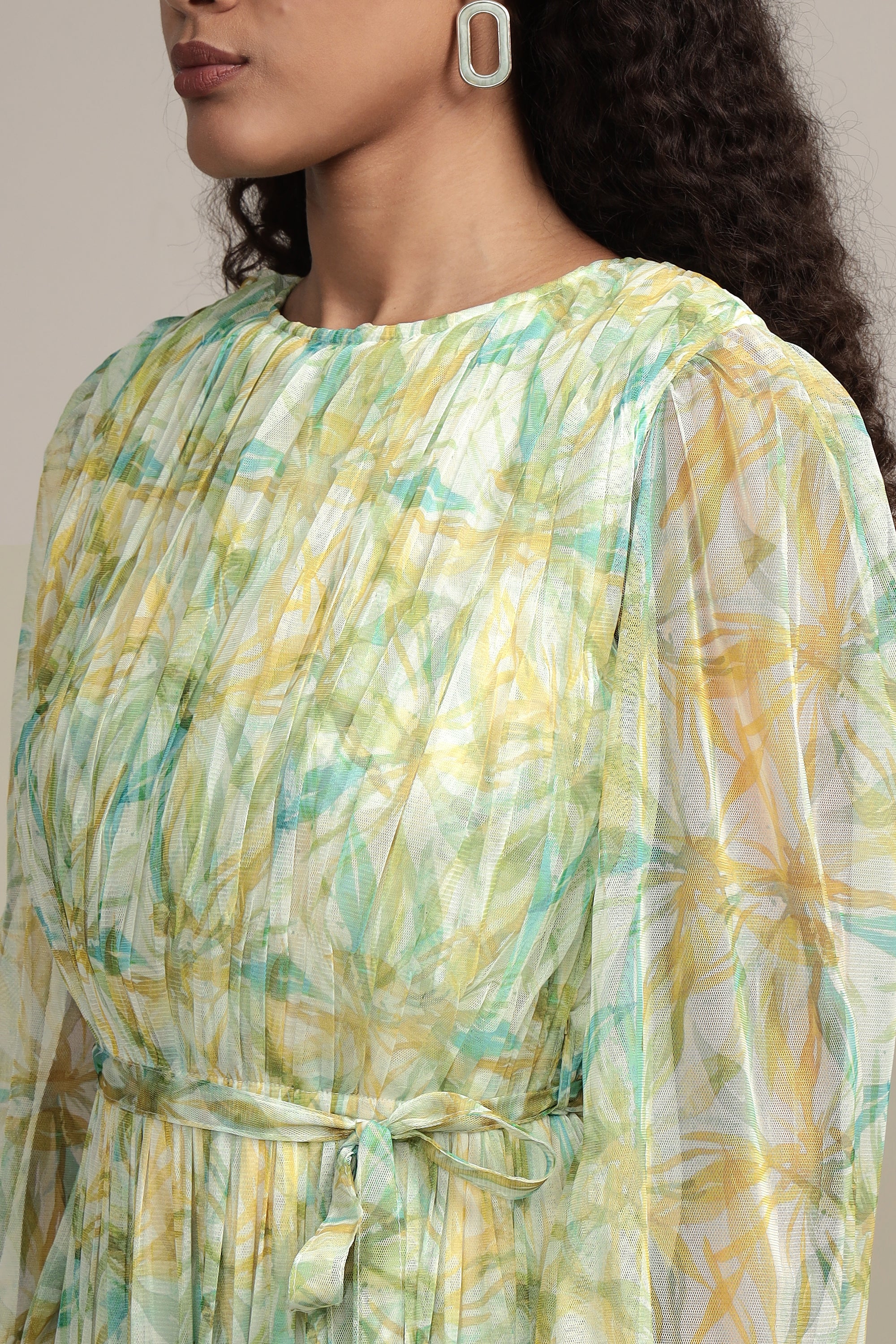 Rebecca Maxi Dress in Green Floral