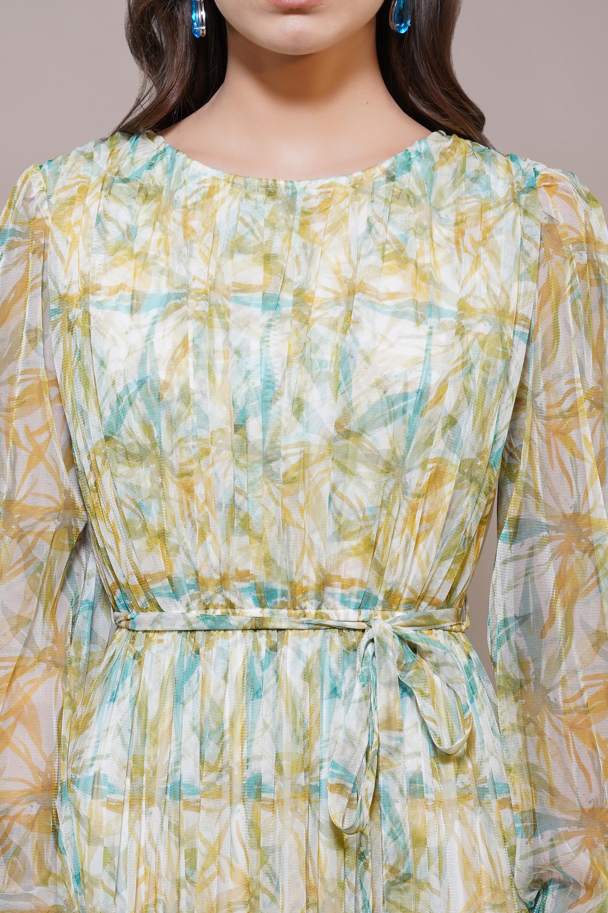 Rebecca Maxi Dress in Green Floral