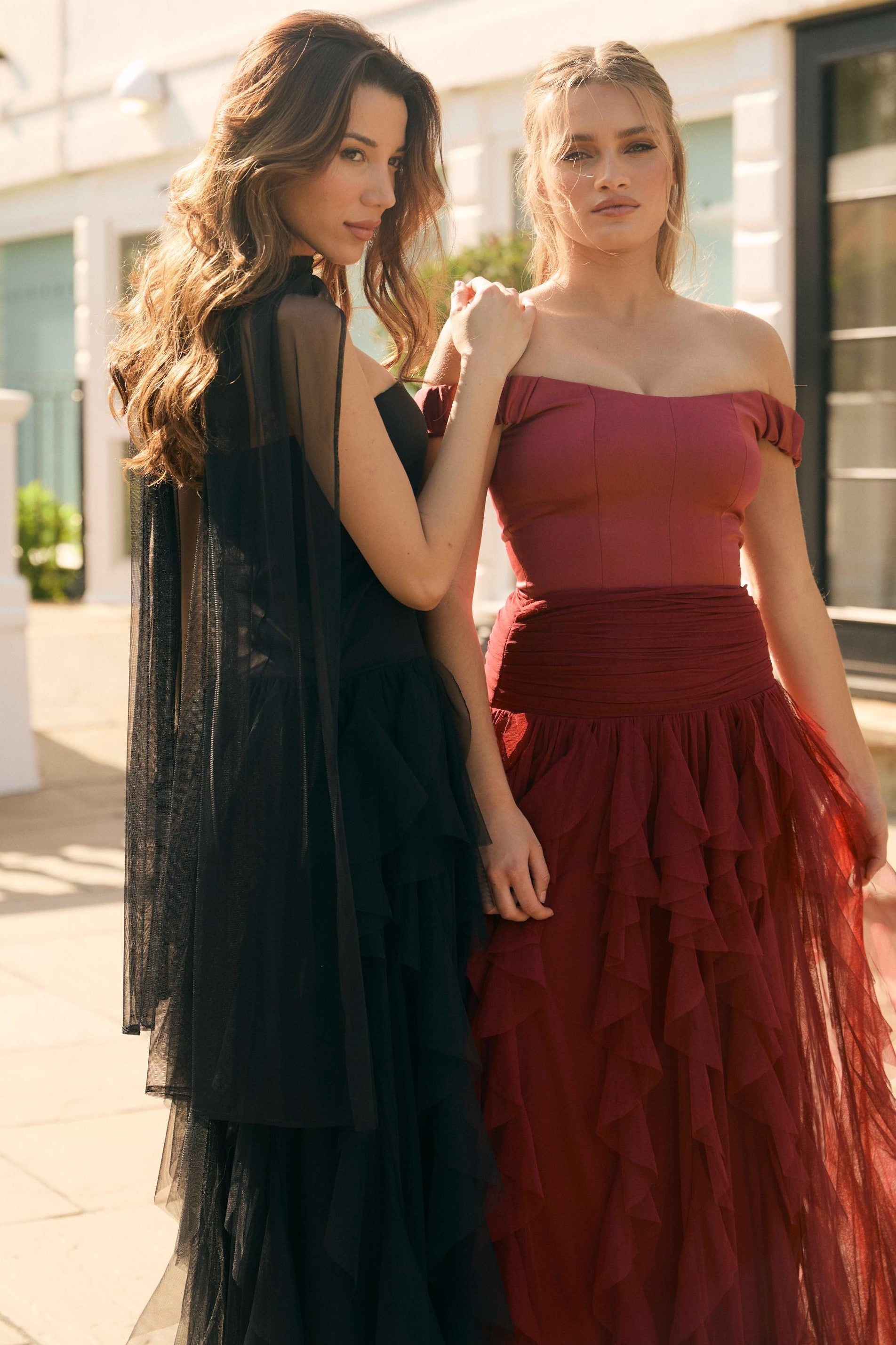 Twilight Strapless Maxi Dress With Scarf In Black INN27246BLK