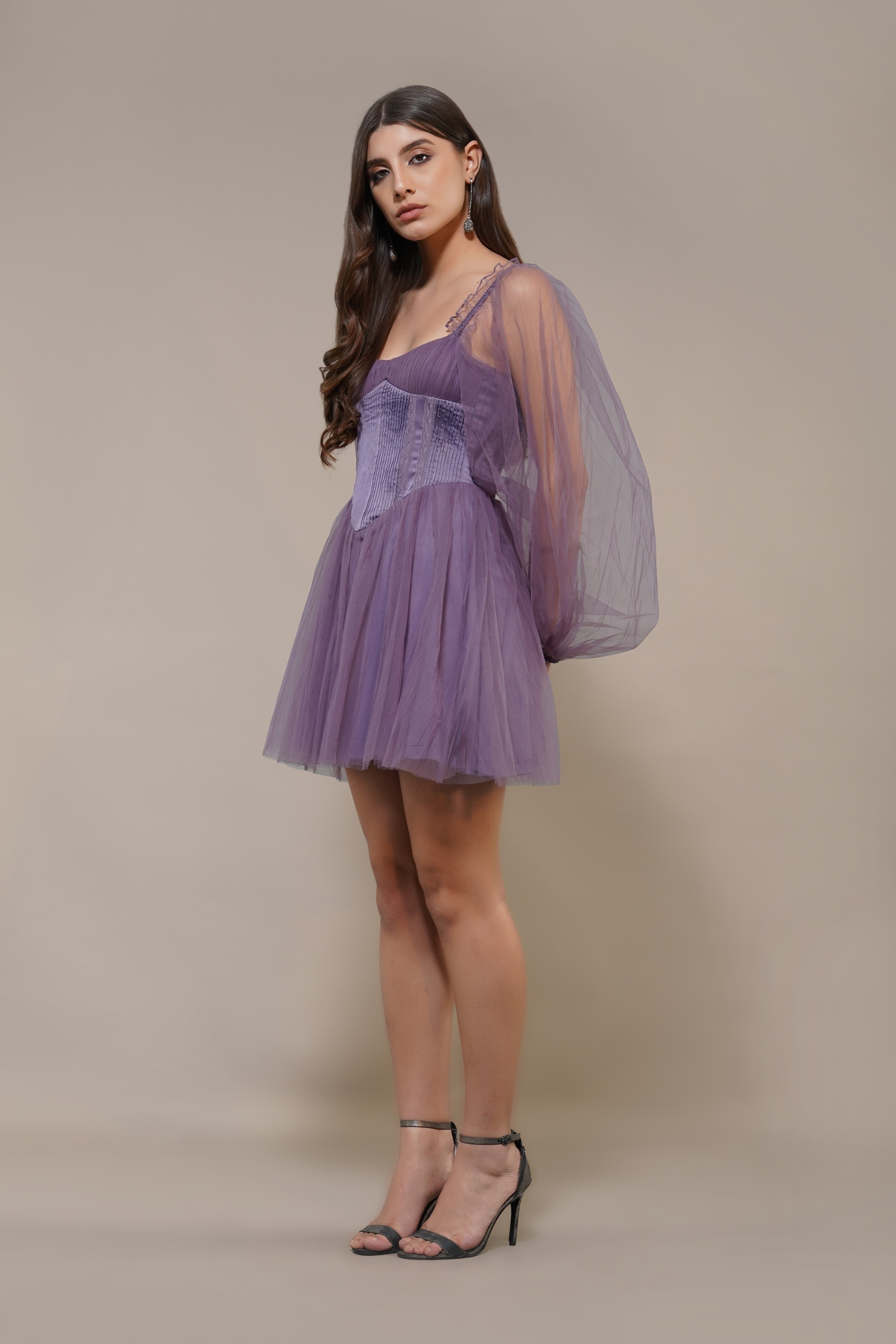 Tara Mini Dress in Lilac