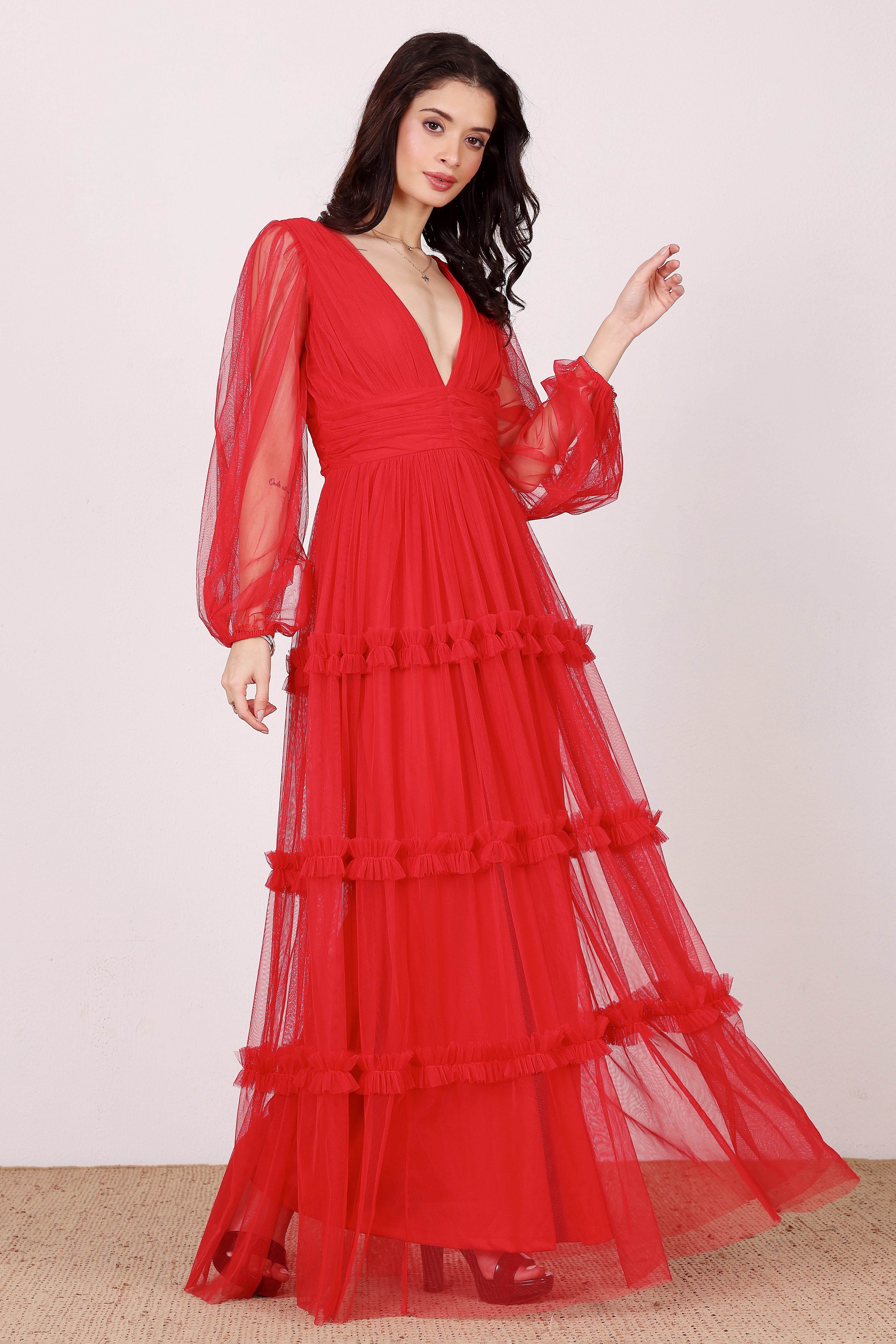 Lydia Maxi Dress in Red