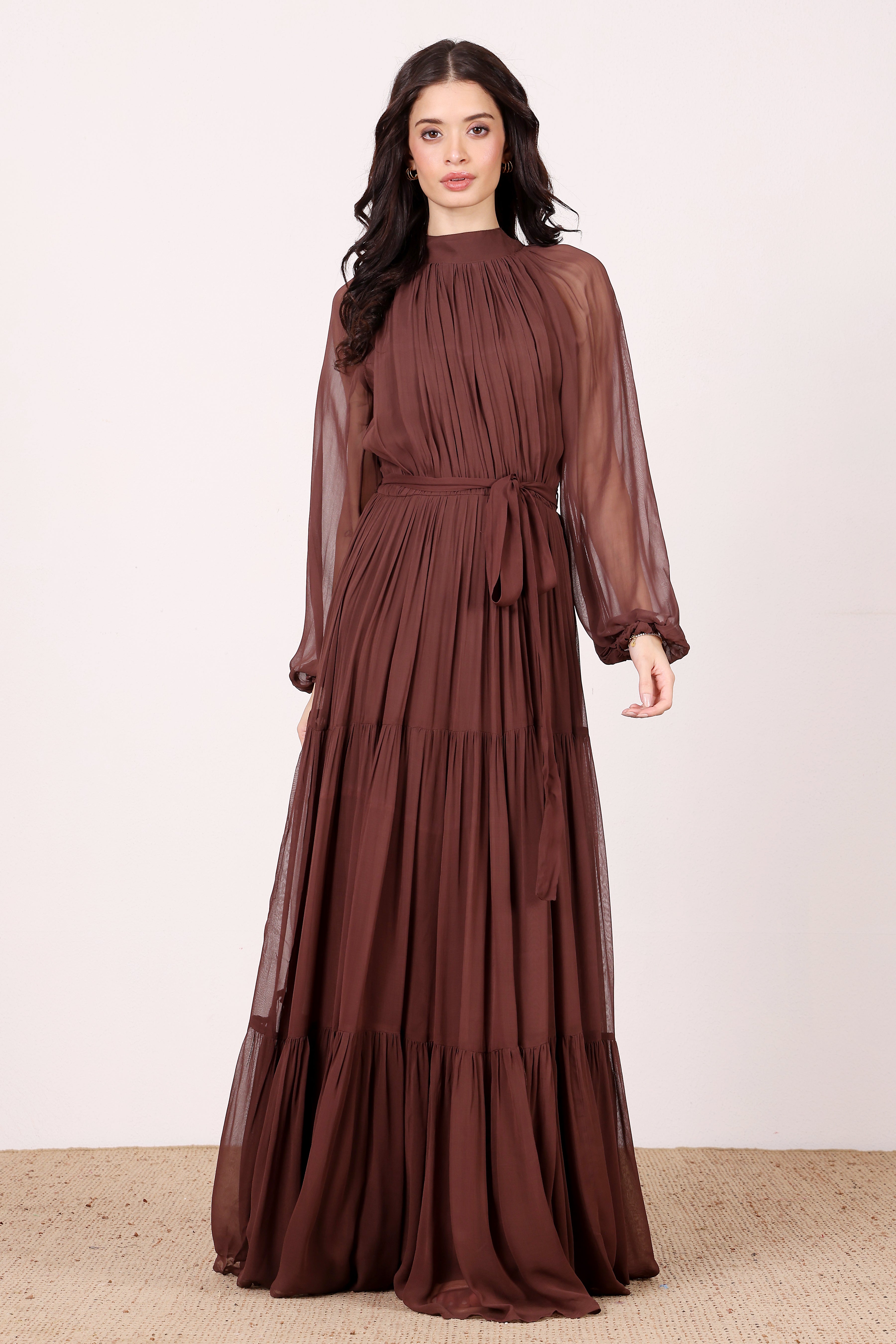 Rosetta Maxi Dress in Chocolate Brown