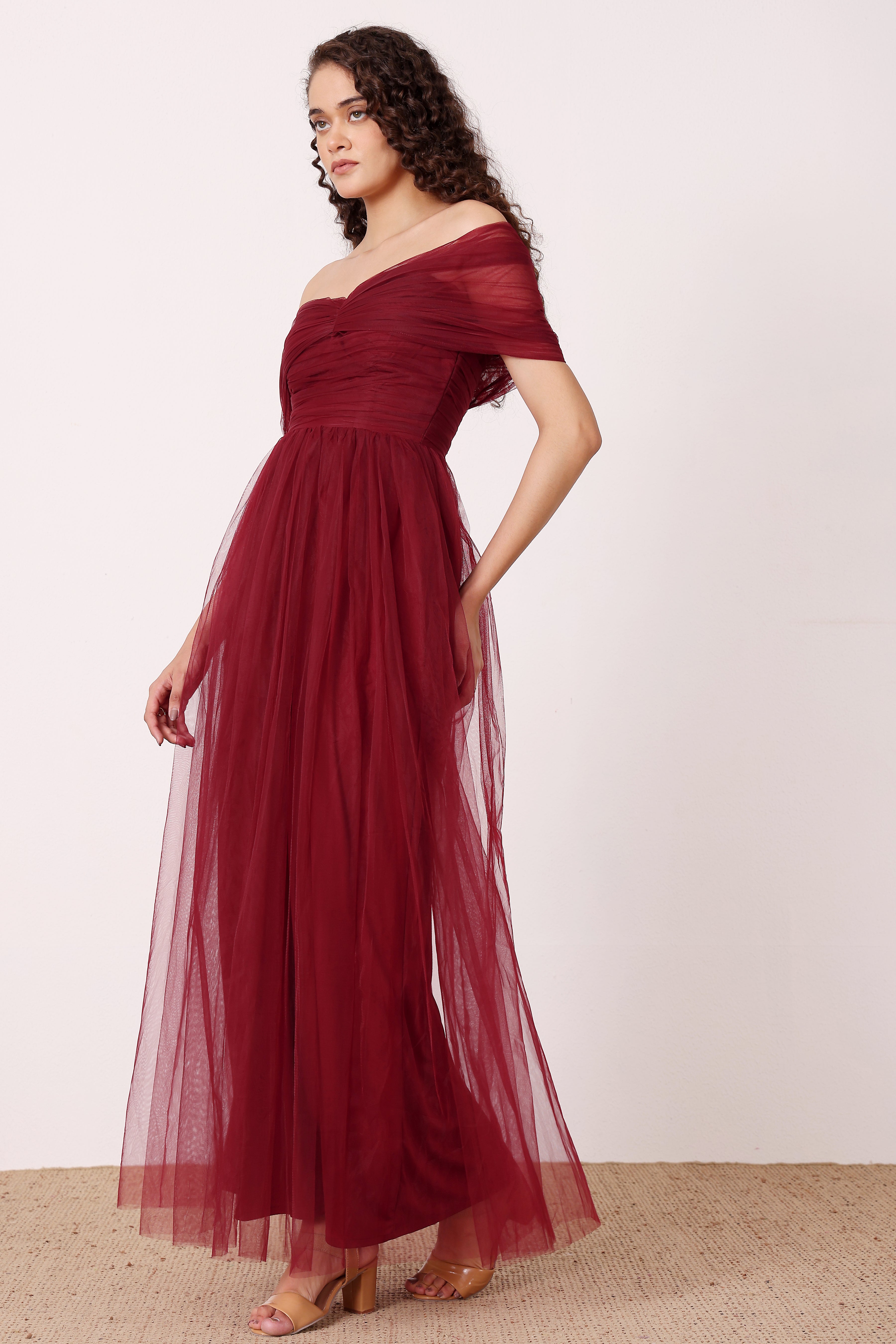 Gillian Maxi Dress in Wine