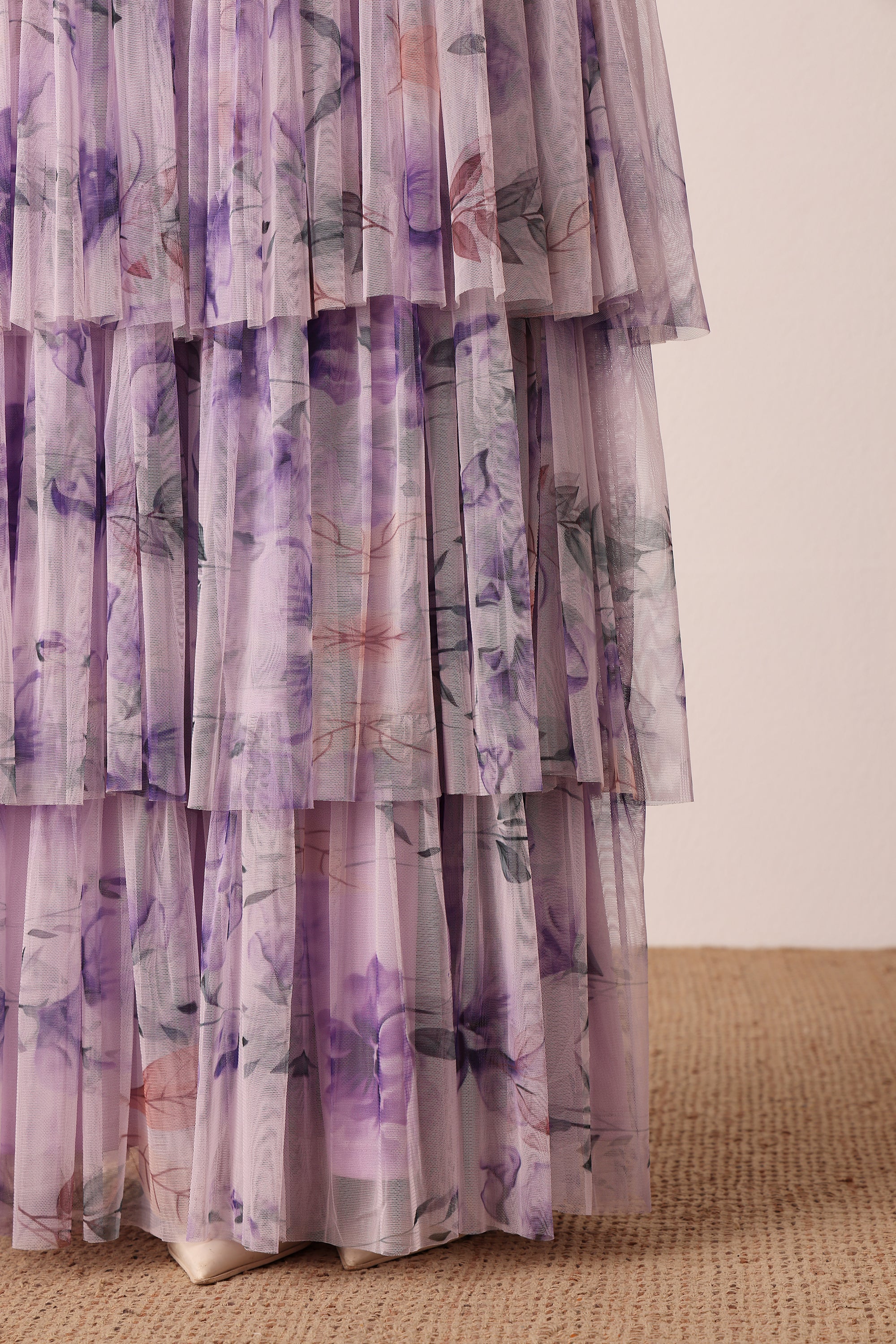 Naomi Maxi Dress in Lilac Floral