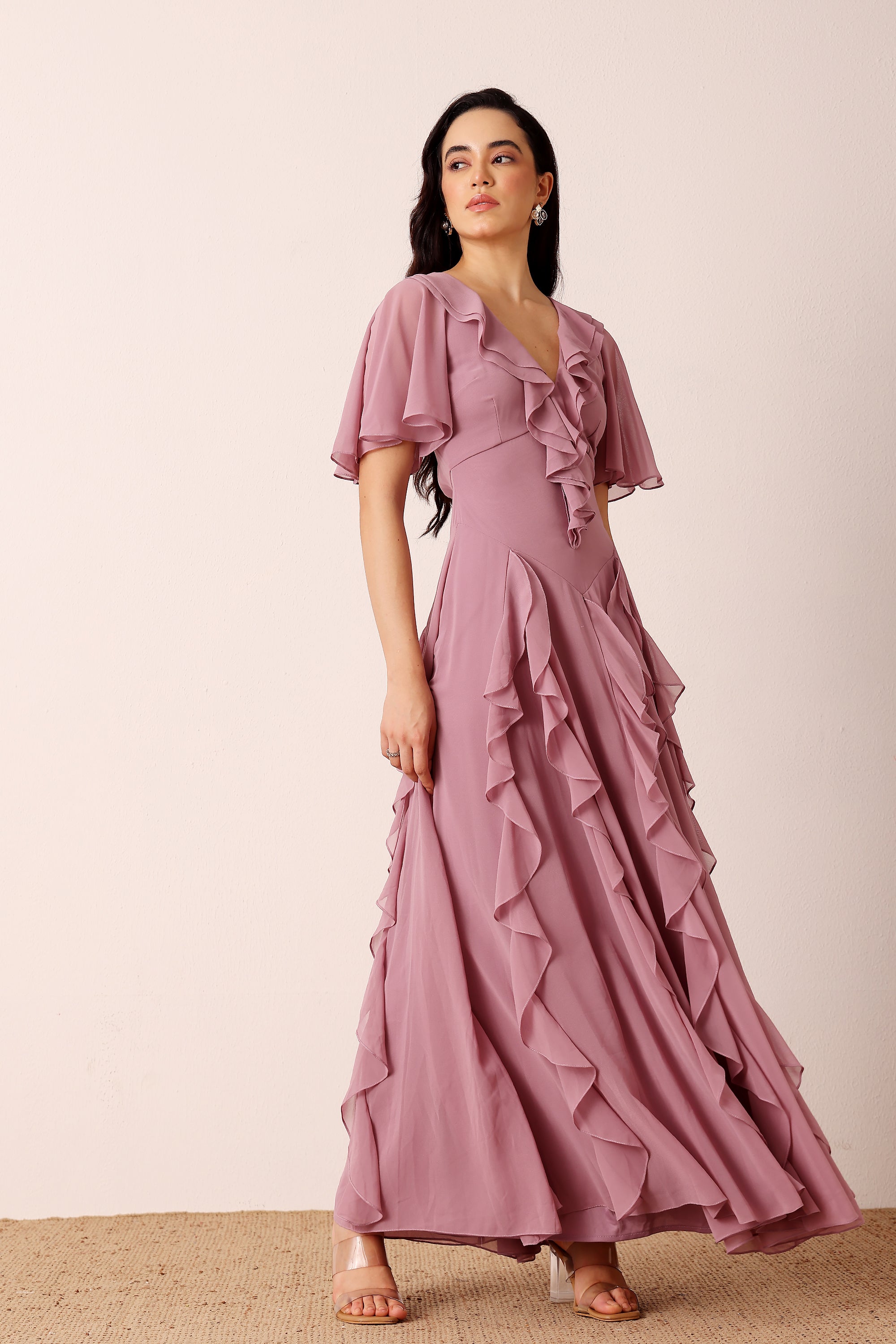 Hertia Maxi Dress in Dusty Lilac