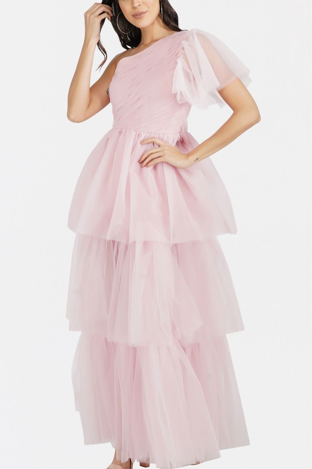 Rowena Mesh Maxi in Soft Pink