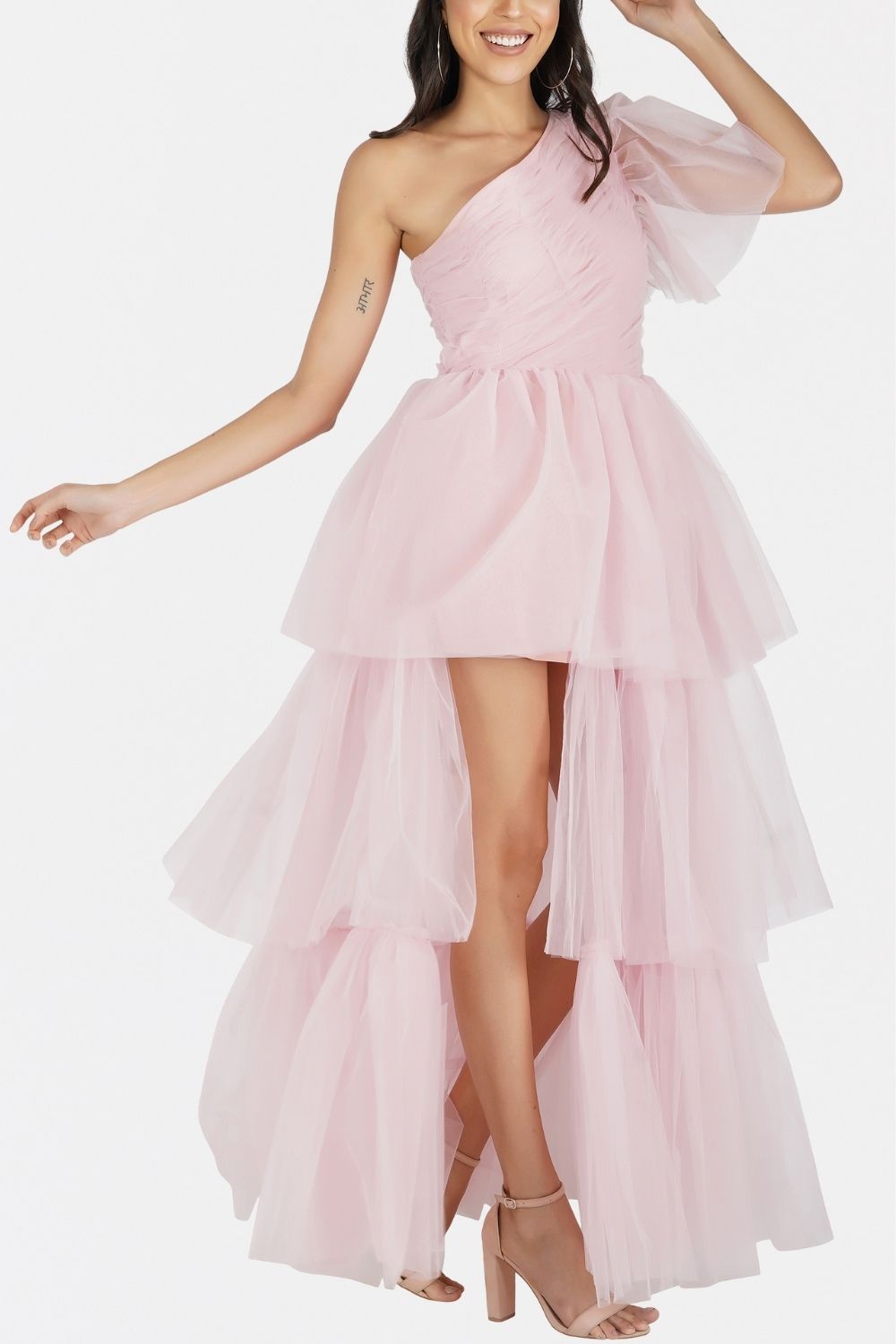 Rowena Mesh Maxi in Soft Pink