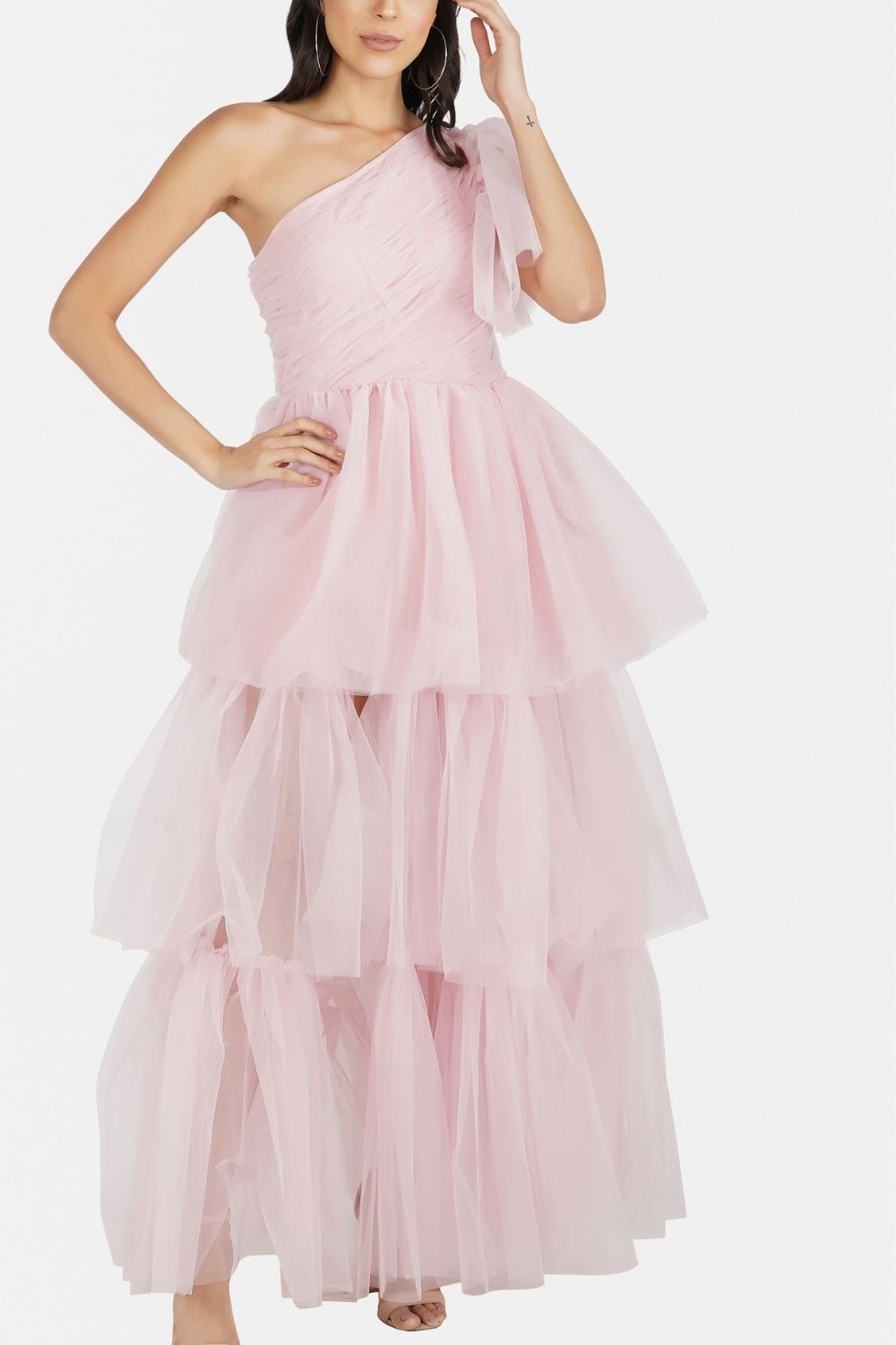 Rowena Mesh Maxi in Soft Pink