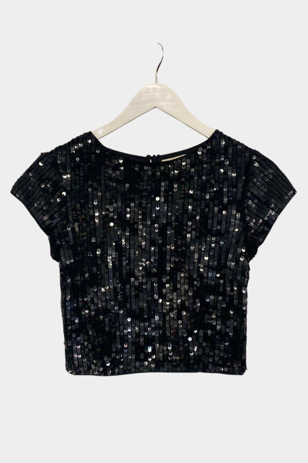 Elaine Black Sequin Top