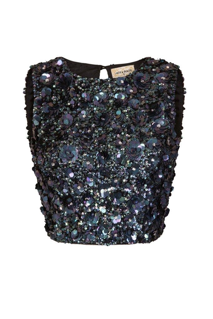 Hazel Top in Black Iridescent