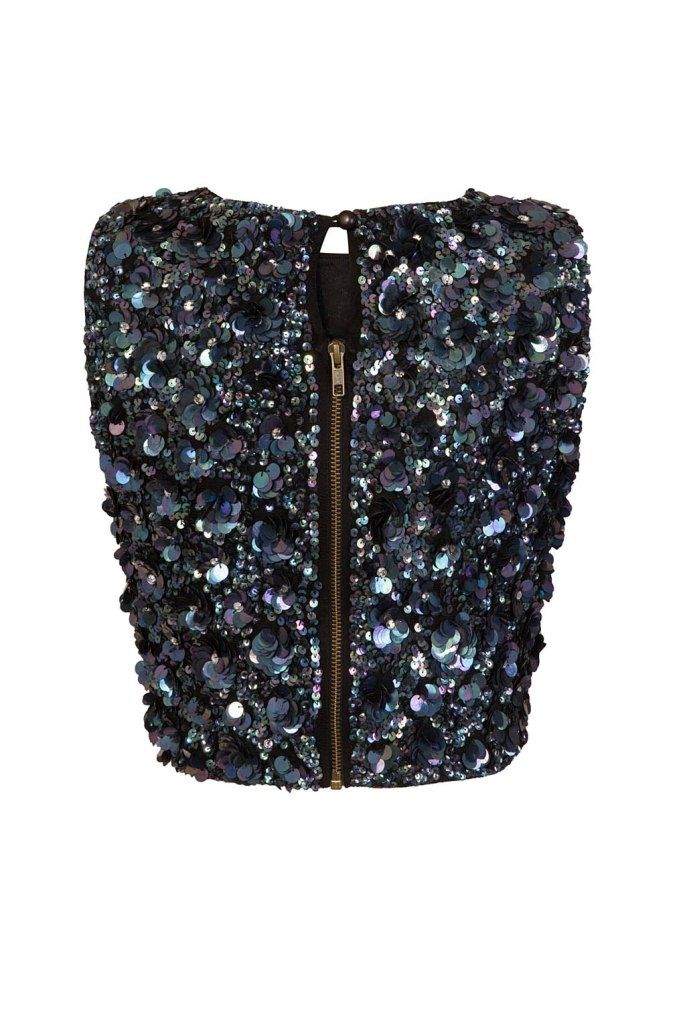 Hazel Top in Black Iridescent