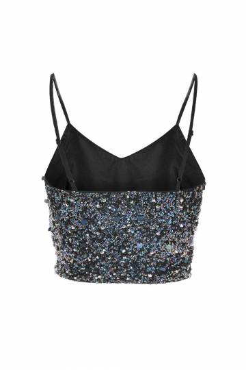Sandy Sequin Cami Top in Black