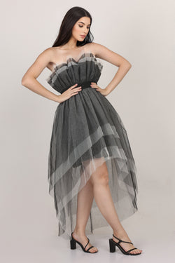 Wednesday High Low Tulle Dress in Black