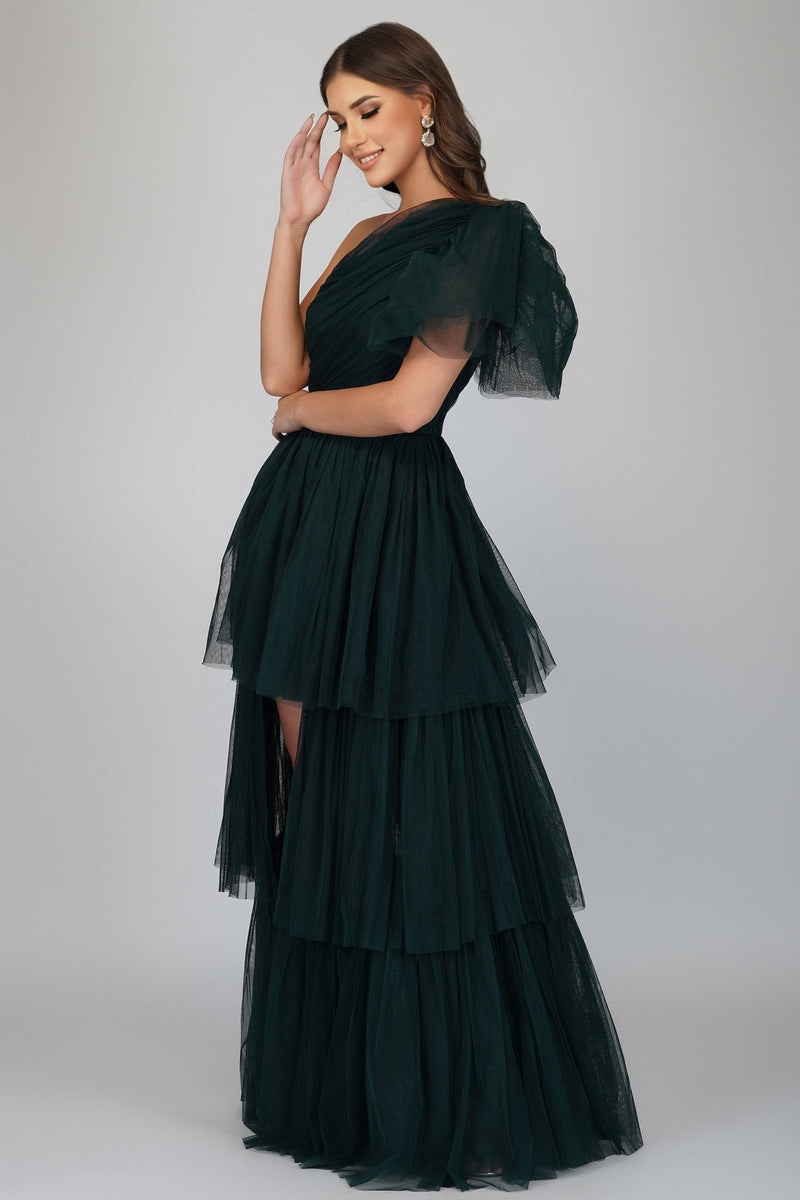 green tulle dress