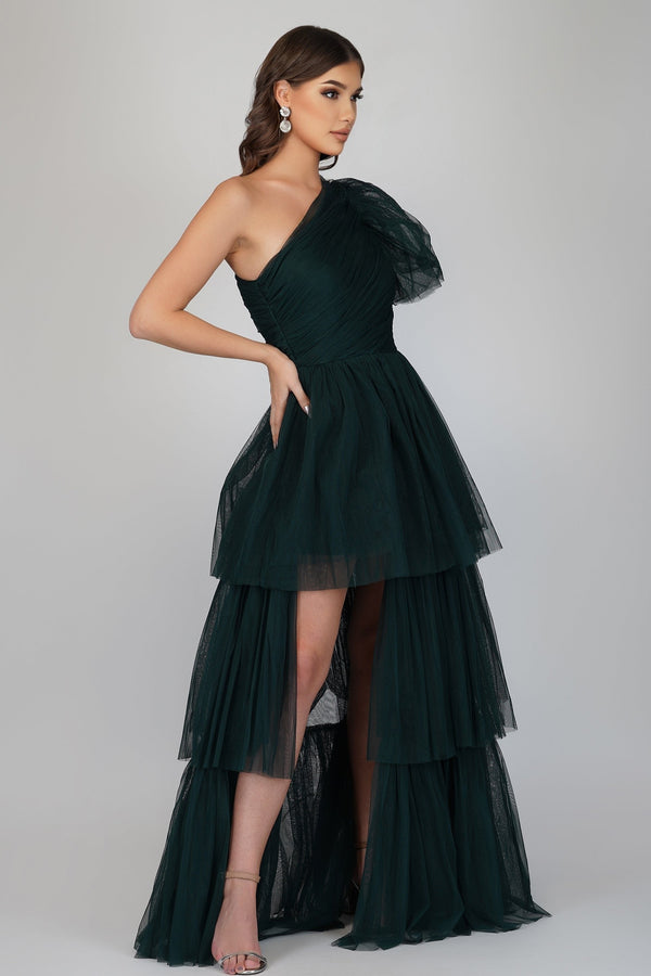 green tulle dress