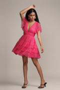 Madison Bright Pink Tulle Mini Dress