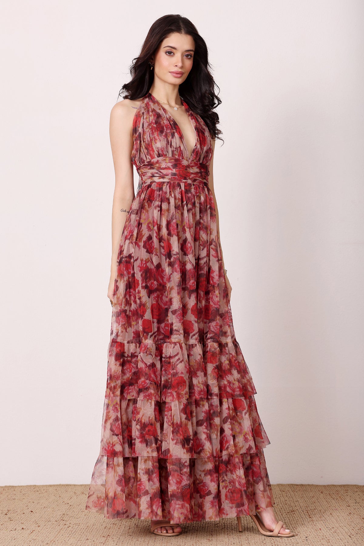 Alisha Midaxi in Rose Floral – Lace & Beads
