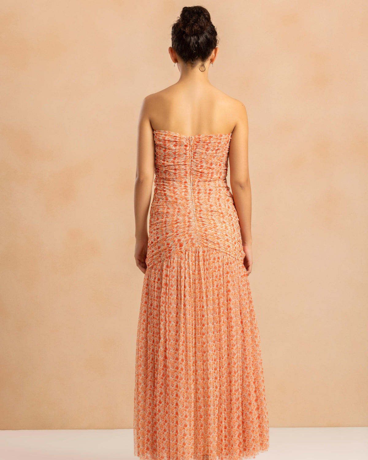 Allura Tulle Maxi Dress in Ditsy Red Wildflower Print