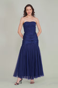 Allura Tulle Maxi Dress in Navy Peony