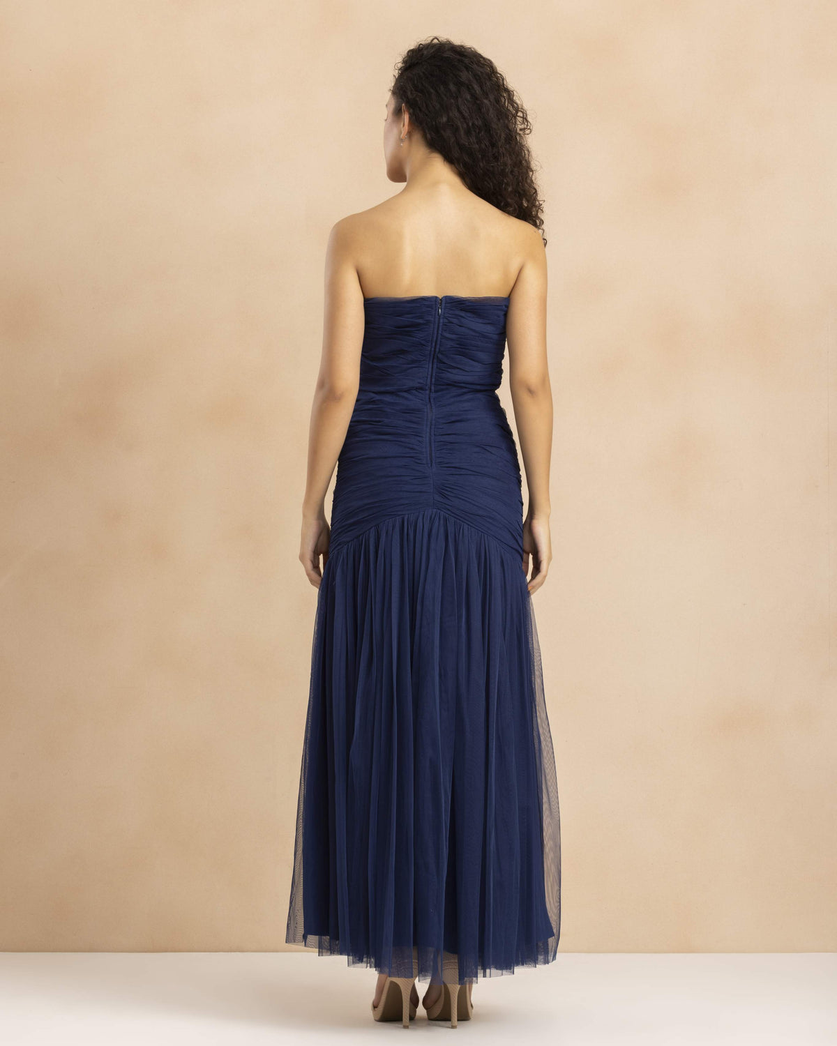 Allura Tulle Maxi Dress in Navy Peony