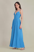 Caroline Chiffon Midaxi Dress in Sapphire Blue