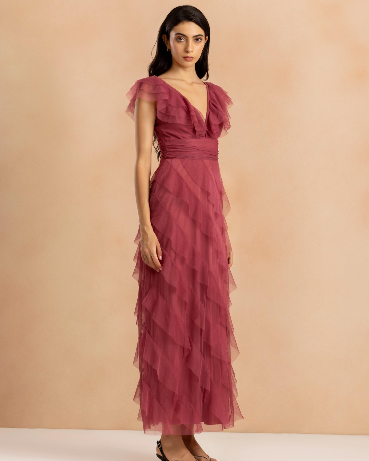 Carpathia Tulle Maxi Dress in Orchid